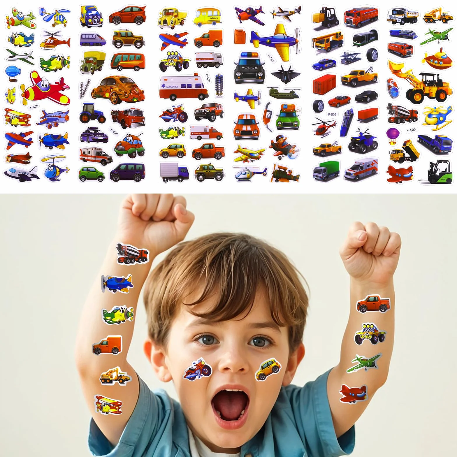 12 arkuszy naklejek samochodowych dla dzieci, koparka, 3D, naklejki samochodowe dla dzieci, "zrób to sam", do rzemiosła, scrapbookingu, prezentu, naklejki nagrody