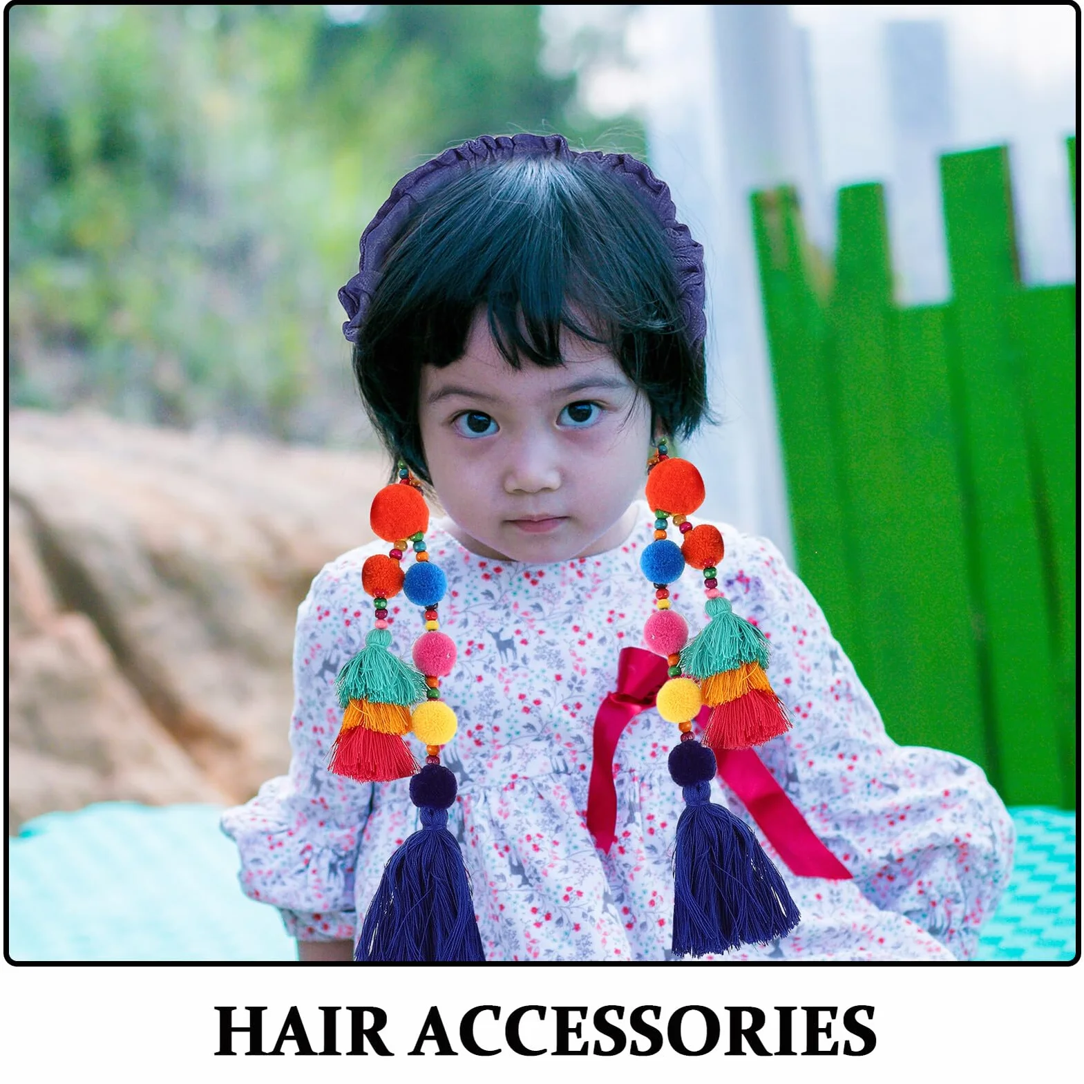 Headbands for Vintage Wide Hair Band with Tassels And Pom Poms Soft Breathable Ethnic Style Hair Accessories
