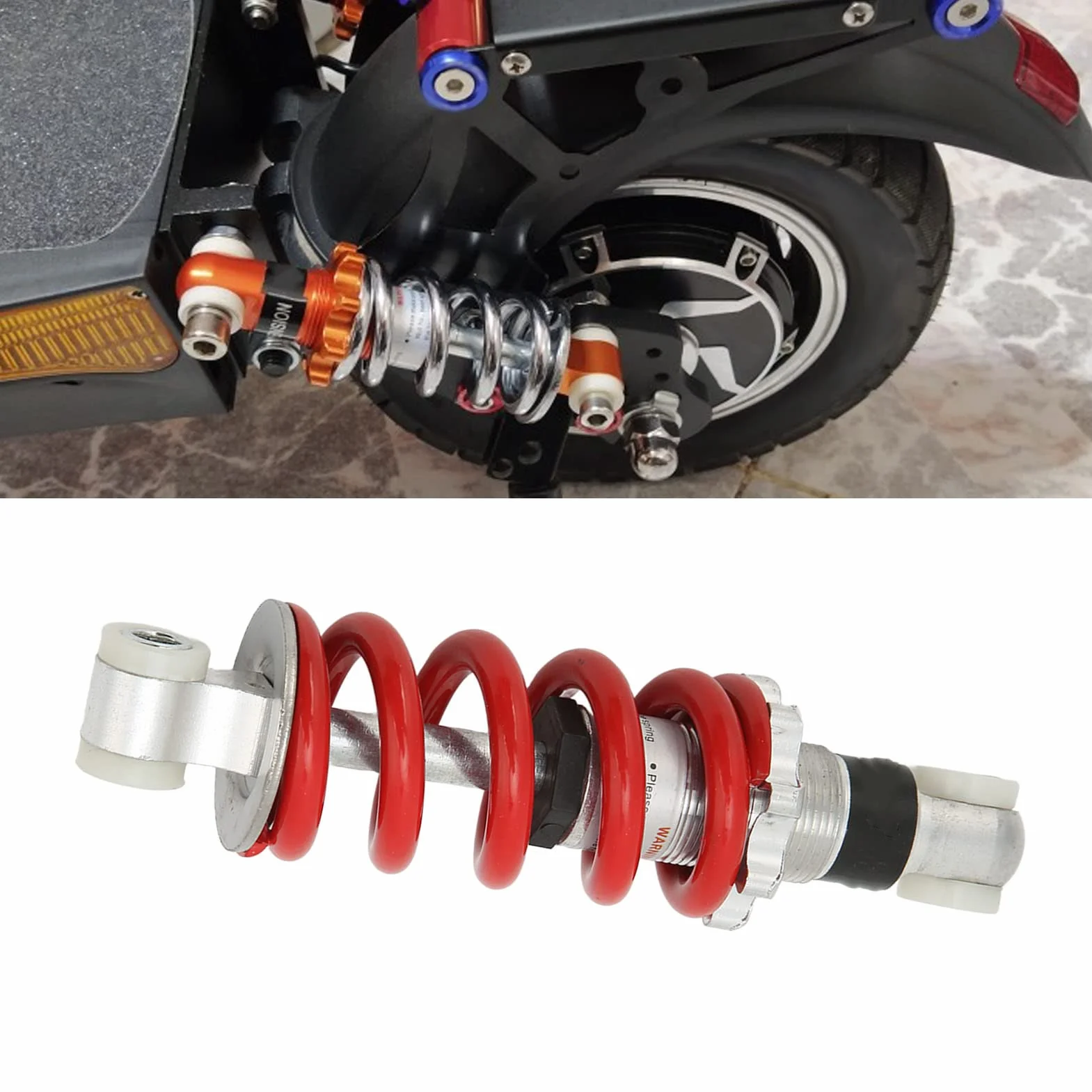 150mm/5.91in Uniwersalny Moto/ATV Amortyzator 750LBS Regulowany Obciążenie Projekt Sprężyny Dla Pojazdu Elektrycznego, Skutera, Motocykla Mini Motocykl