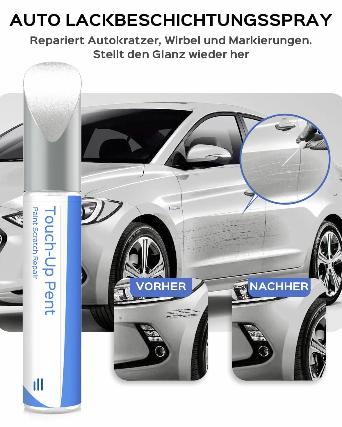 PYW/PSW Polar White Touch Up Paint do Hyundai Exact Match - naprawa zarysowań i wiórów