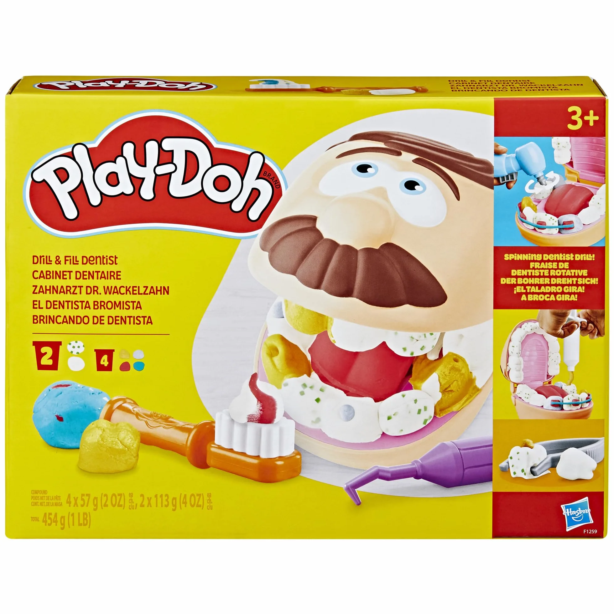 Play-Doh Drill'N'Fill Dentist Drill'N'Fill Dentist Zabawka z Ciastoliną, Wielokolorowy, Od 3 lat
