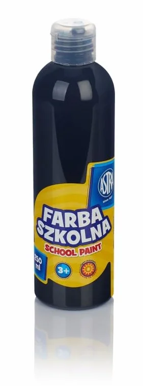 ASTRA, 250 ml, Farba Plakatowa, Szkolna, Czarna, Wodorozcieńczalna, Półpłynna, Do Malowania na Papierze, Kartonie, Drewnie i Ceramice