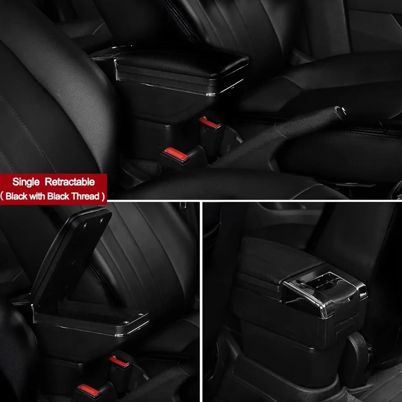 pokrowiec na podłokietnik Ochrona Podłokietnika Pasuje do Suzuki Pasuje do Swift Konsola środkowa Podłokietnik Skrzynka PU Skóra Auto Konsola środkowa(A2 CF 7USB-BK line)