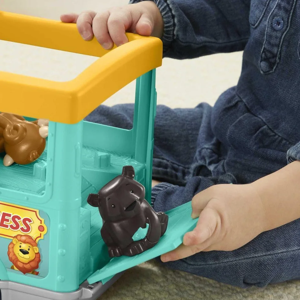 Fisher-Price HHH23 - Little People duży pociąg ABC dla miłośników zwierząt – wersja niemiecka, zabawka muzyczna do pchania z treścią do nauki inteligentnych stages, zabawka dla dzieci od 1 roku życia