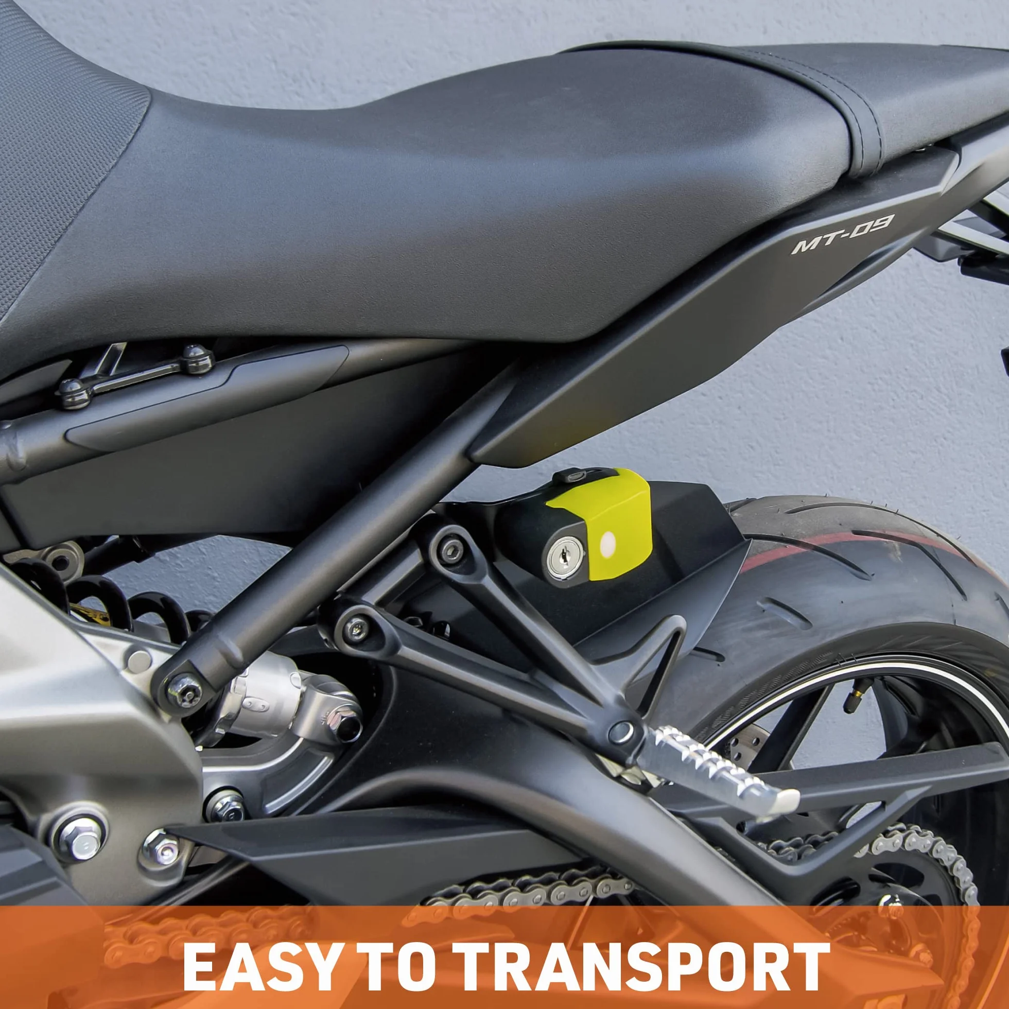 Urban UR351 Uchwyt samochodowy do zamka motocyklowego, blokada dysku alarmowego URBAN UR6/UR22/UR906X do mocowania na śrubach, można ją transportować zablokowany