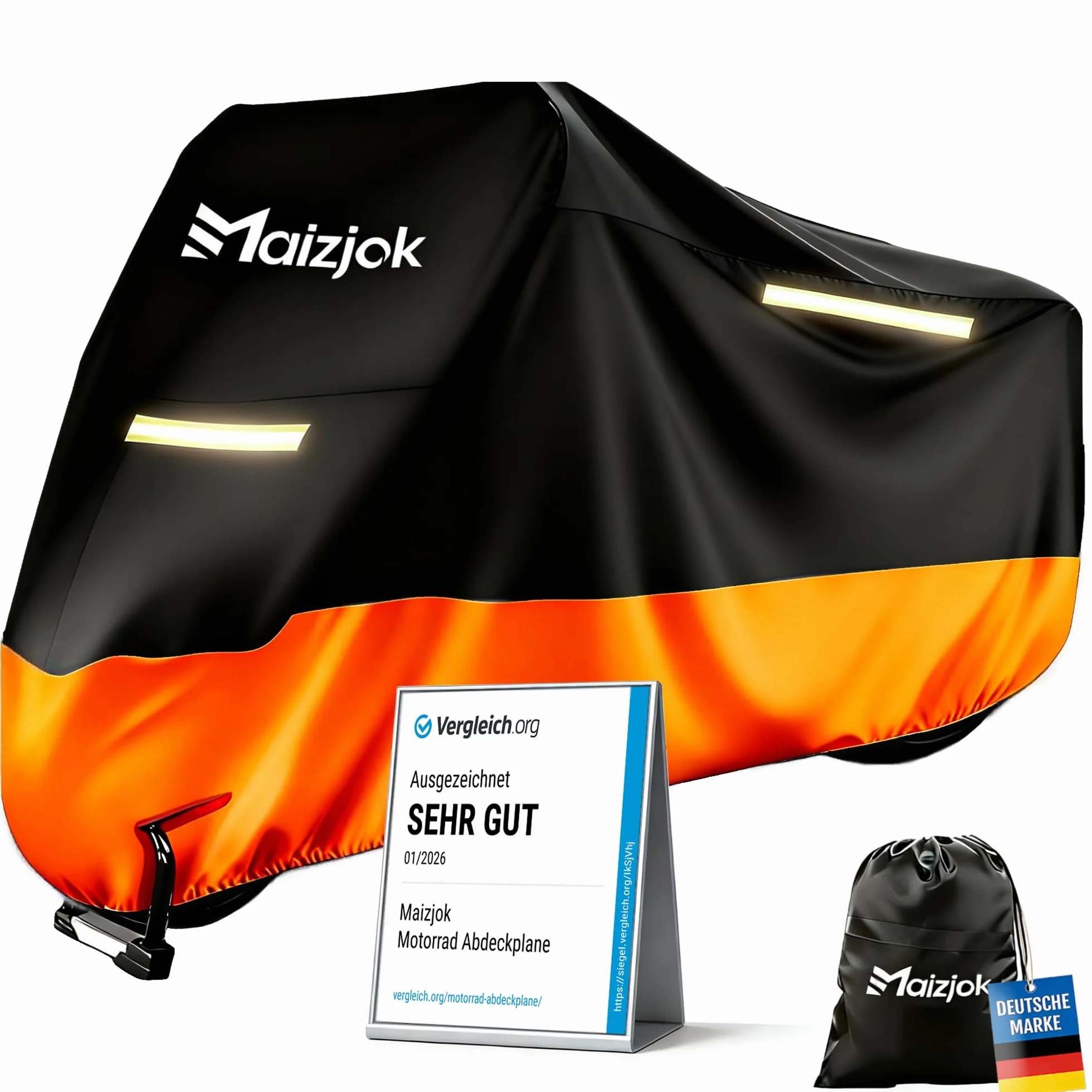 Maizjok Plandeka okryciowa na motocykl, outdoorowa, wodoszczelna, 210D, do motorowerów, skuterów, silników enduro / dróg