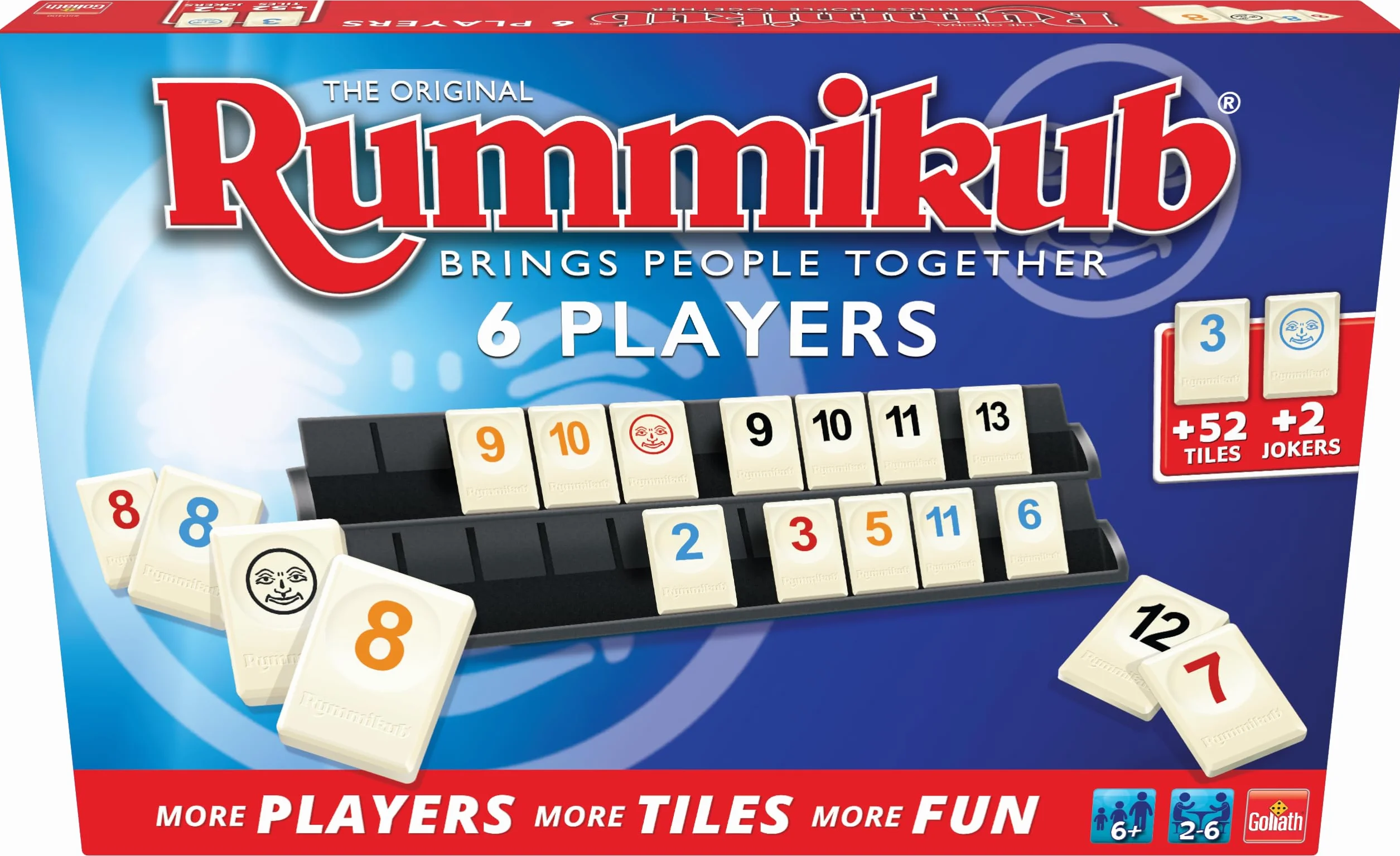 Rummikub Oryginal 6 graczy, wielokolorowe (Goliath 50412)