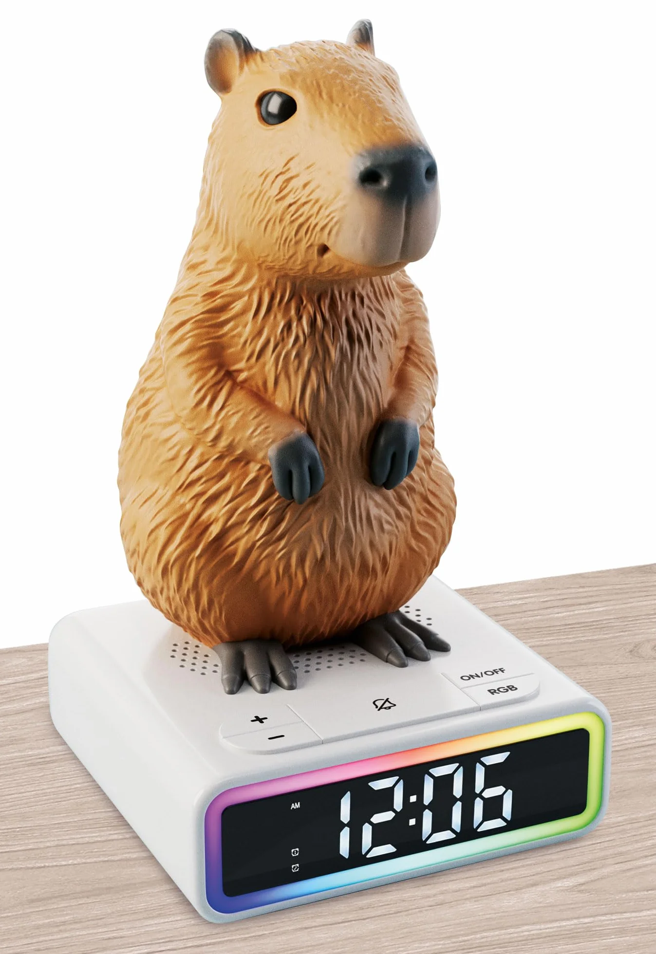 Lisciani RAINY DAYS Capybara, cyfrowy budzik RGB LED, wielokolorowe nastrojowe światło, zabawne dzwonki, aktywność bez ekranu dla nastolatków od 12 lat, promuje autonomię i rytm