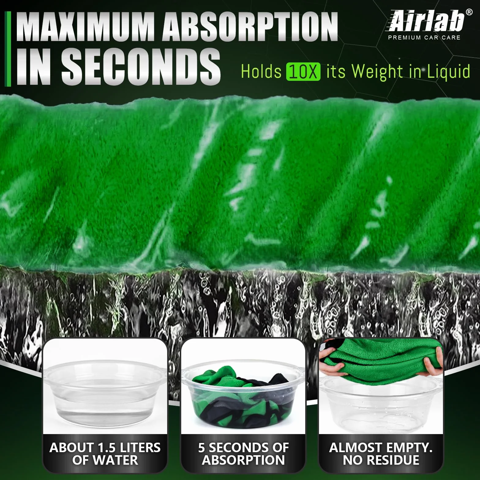 Airlab Ręcznik do Suszenia Samochodu 90 x 60 cm XXL Mikrofibra Ultra Chłonny