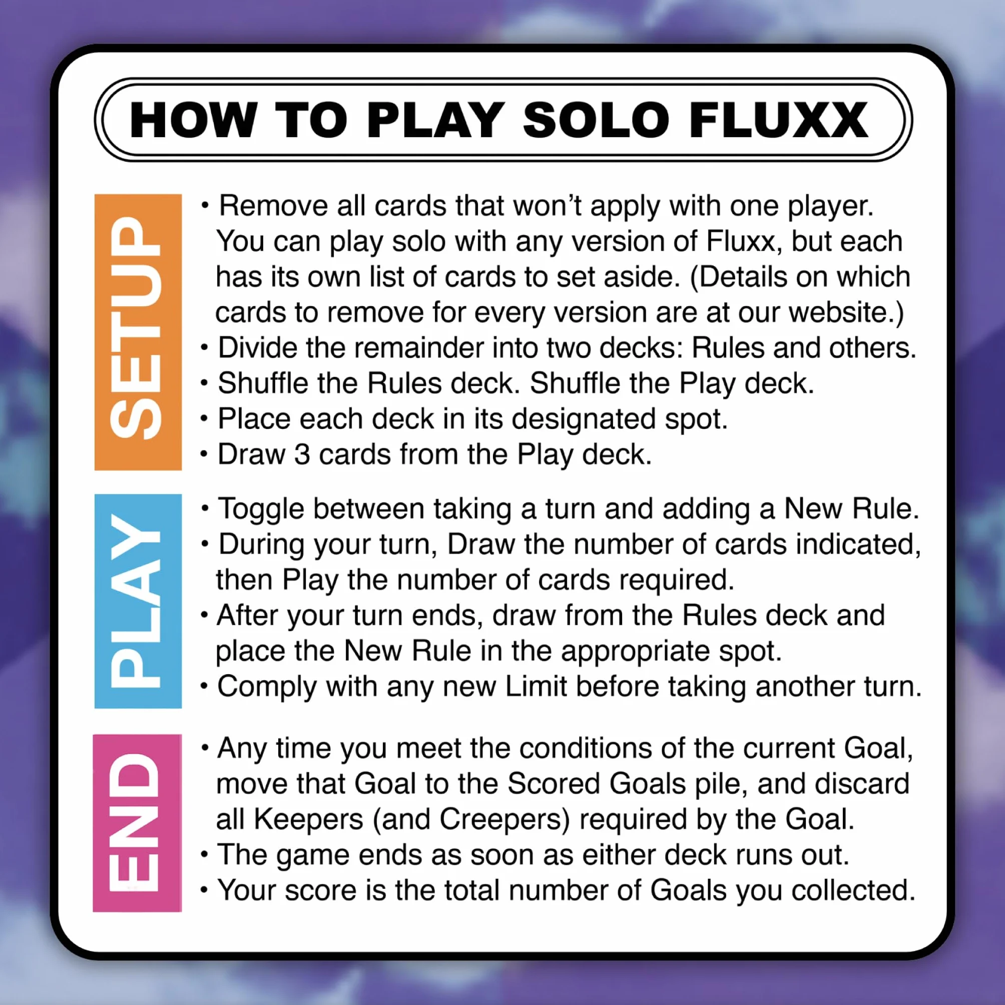 Mata do zabawy Solo Fluxx
