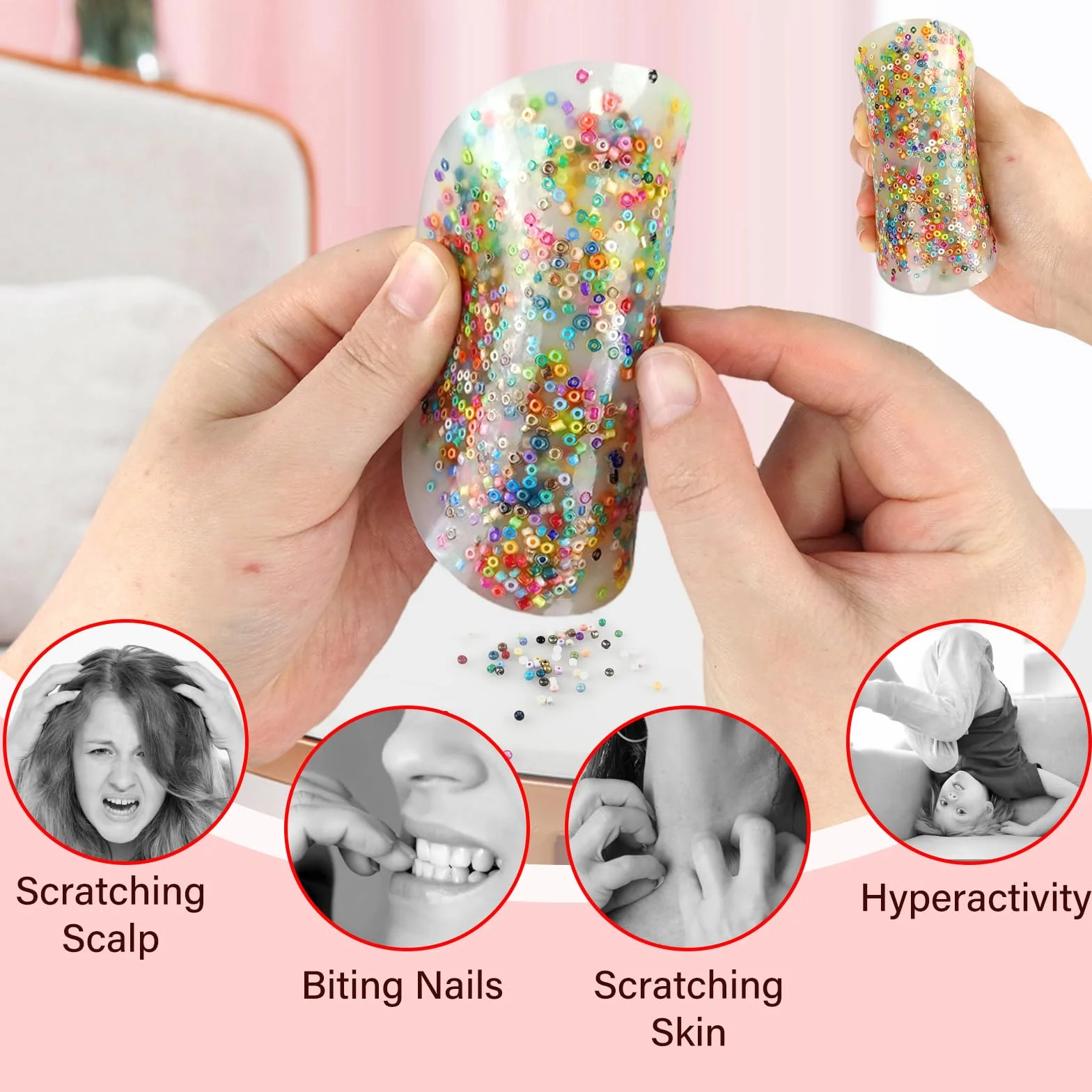 Zbieranie skóry Fidge,narzędzia sensoryczne,Zabawka antystresowa,ADHD OCD Fidget Toys dla dorosłych,aby zatrzymać podnoszenie się ze skóry przed stresem do domu/pracy