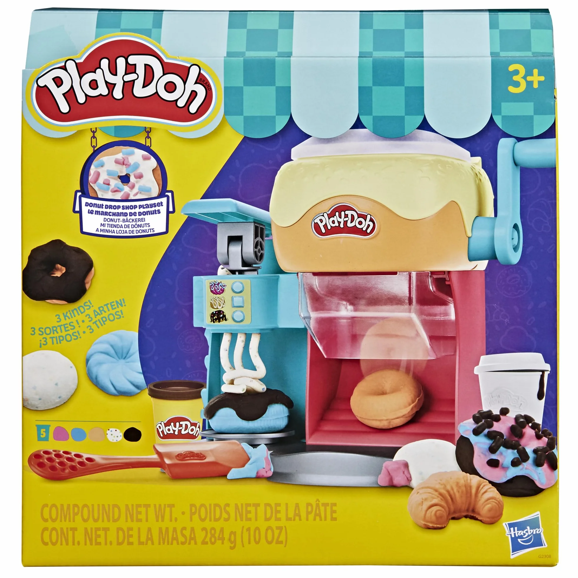 Zestaw do zabawy Pączkarnia Play-Doh, zabawkowe jedzenie, zabawy plastyczne dla dzieci w wieku od 3 lat
