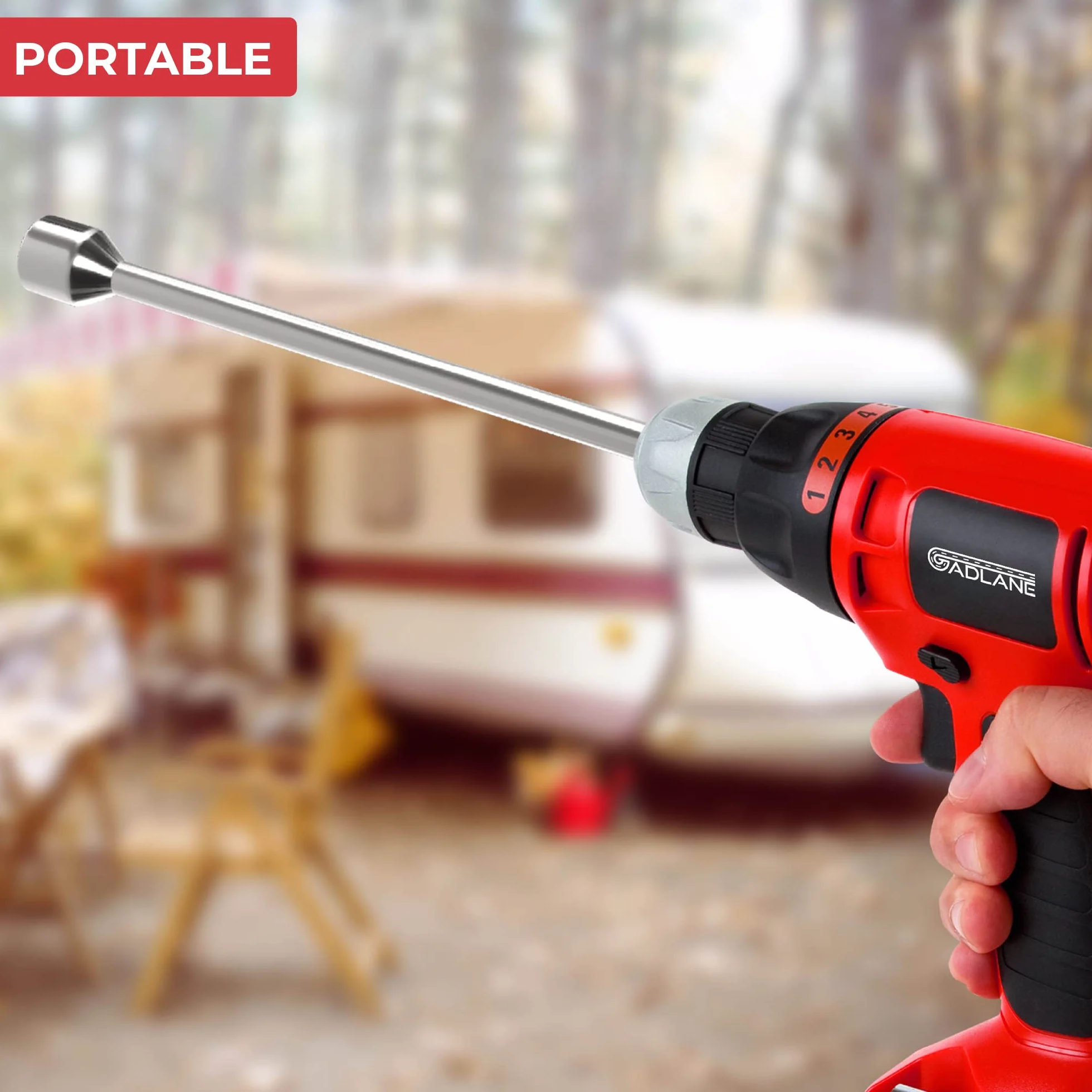 GADLANE 30 cm narożny nawijacz nóg przyczepy kempingowej 19 mm adapter do wiertarki