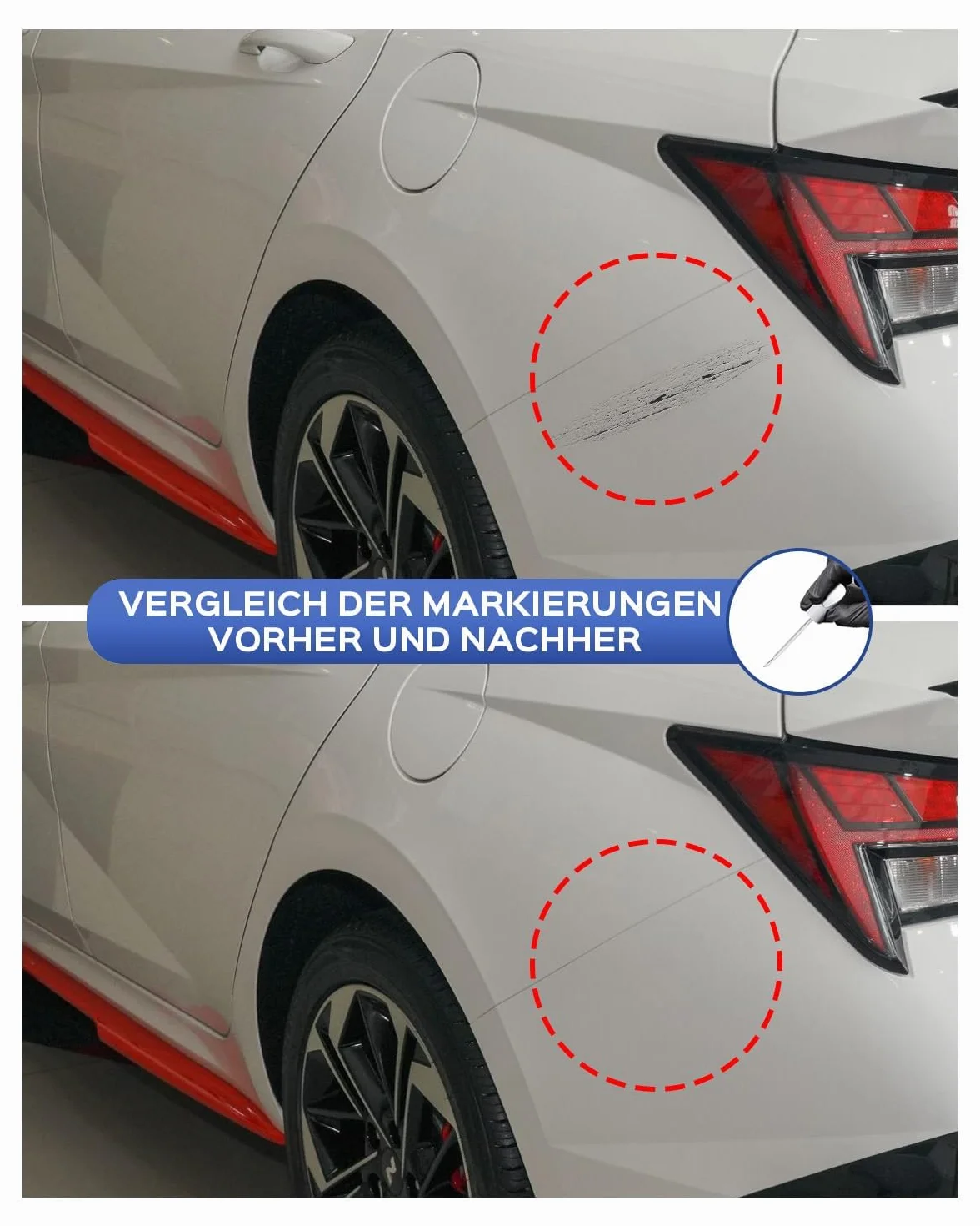 PYW/PSW Polar White Touch Up Paint do Hyundai Exact Match - naprawa zarysowań i wiórów