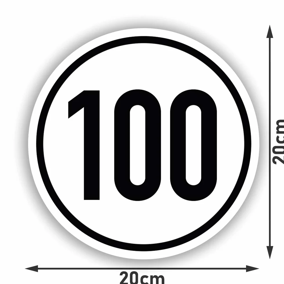 Kavaro Naklejka na przyczepę samochodową 100 km/h 20 cm