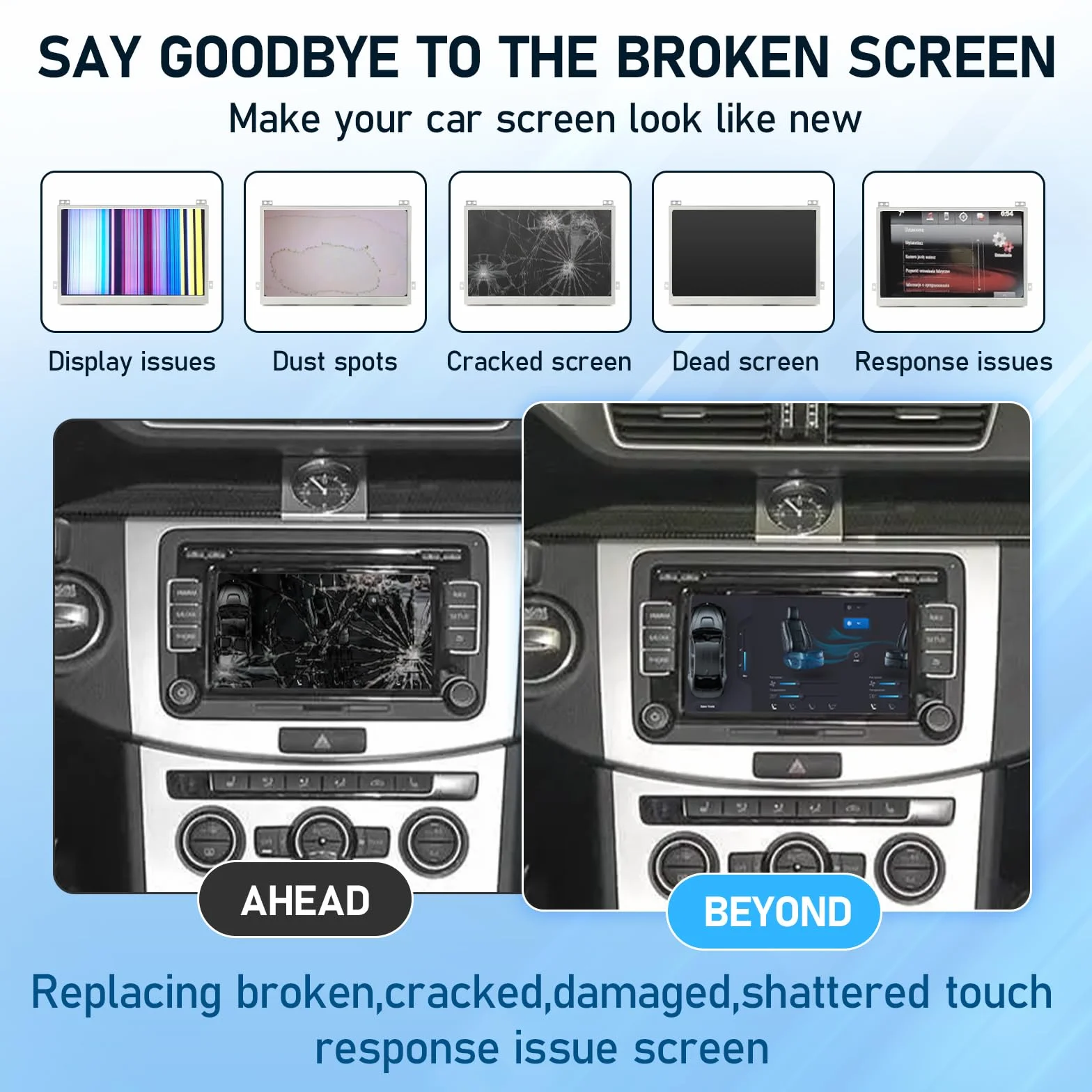 TDO-WVGA0633F00045 wyświetlacz LCD do VW Magotan B7/ Scirocco Golf 6R/Passat B8 2016-2019 ekran LCD 6,5 cali