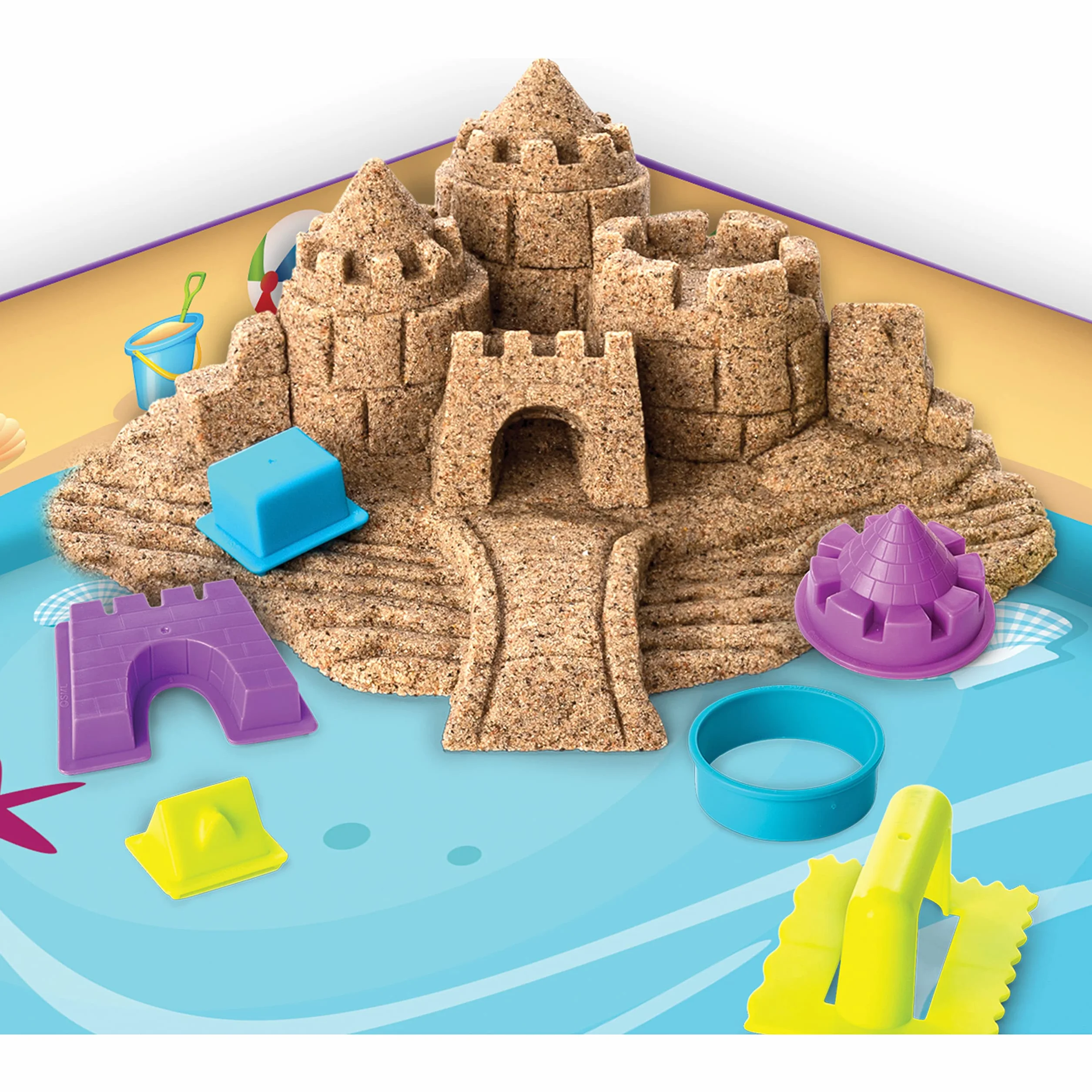 Kinetic Sand, Zabawa na plaży, piasek kinetyczny z foremkami, dla dzieci od 3 lat