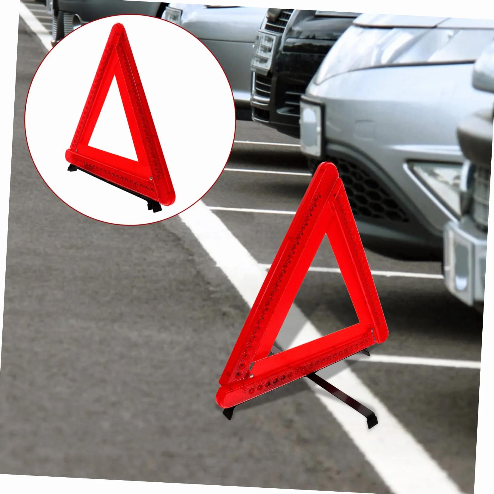 Triangular Emergency Warning Triangle Light with Reflective Material Foldable Roadside Lighting Device
