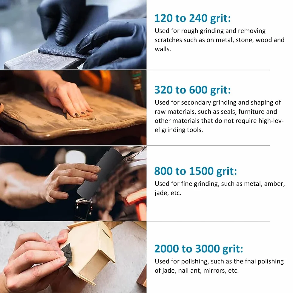 Papier ścierny zestaw 120-3000 na mokro i na sucho do samochodów drewna farb metali