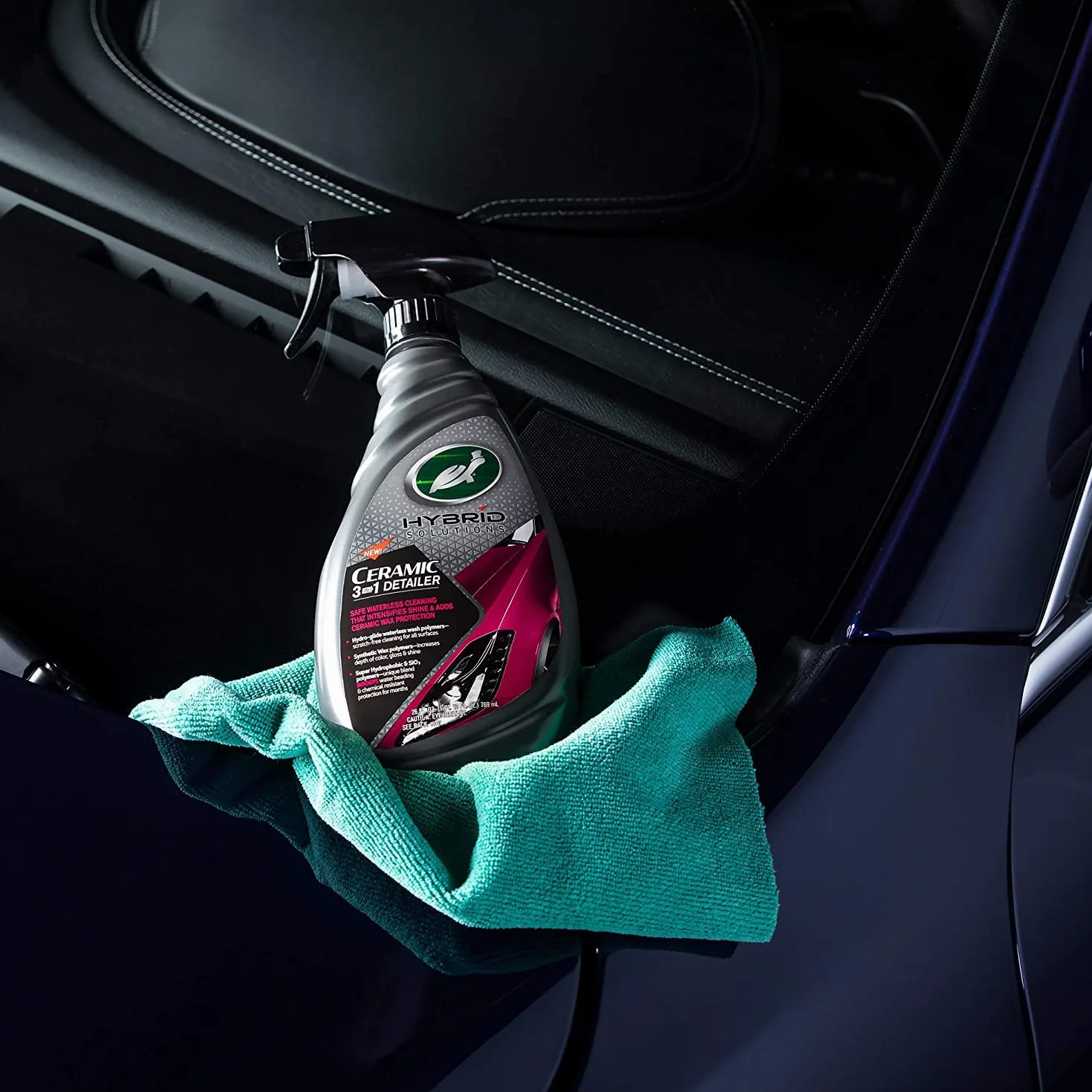 Turtle Wax Hybrid Solutions 3 w 1 Ceramic Car Wash, mycie bezwodne, długotrwała ochrona hydrofobowa i wysoki połysk, bezpieczny dla lakieru, szkła, listew wykończeniowych i felg, 500 ml