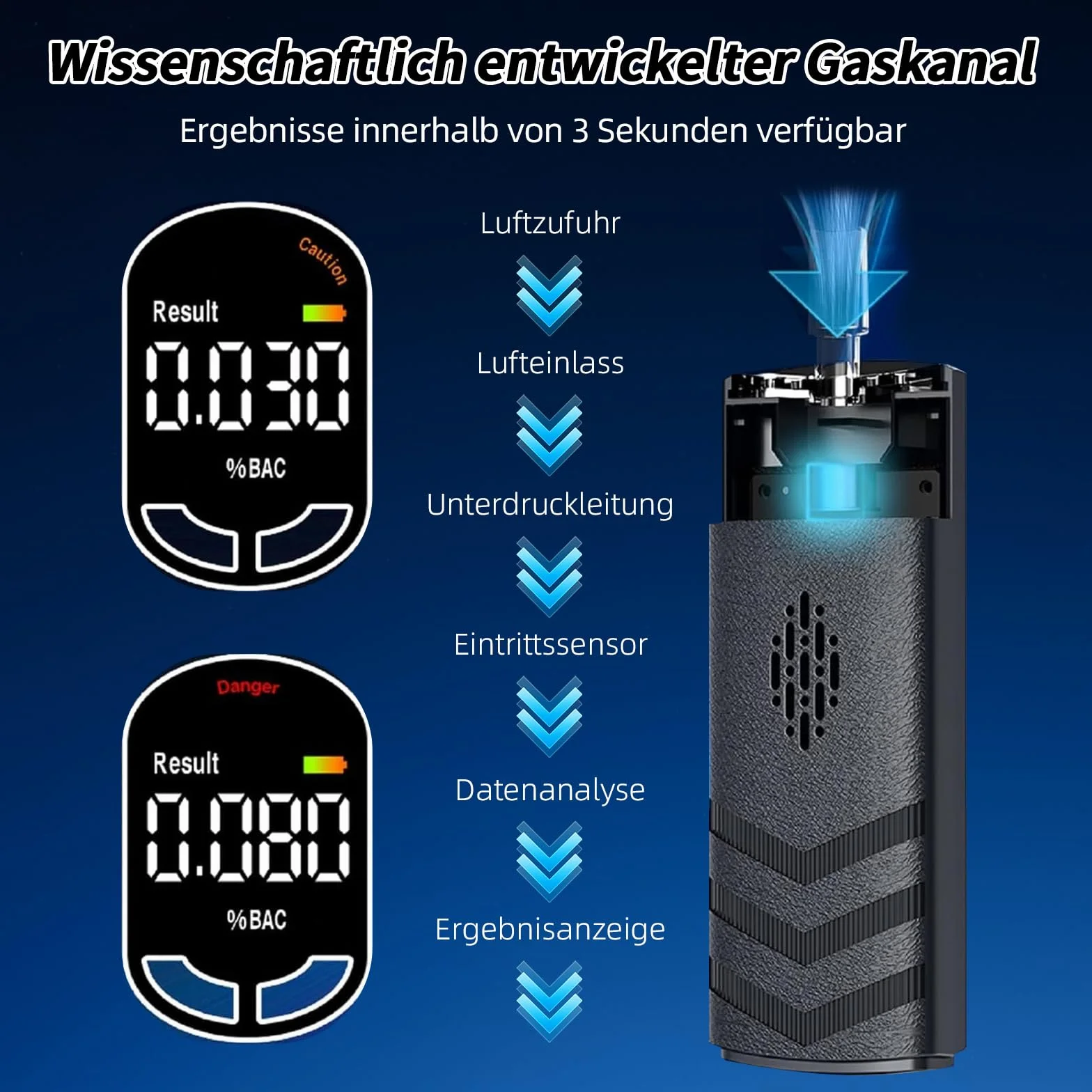 Alkotester, alkomat z 30 ustnikami, miernik alkoholu z cyfrowym wyświetlaczem LCD, profesjonalny alkomat, alkomat do domowego testu alkoholu