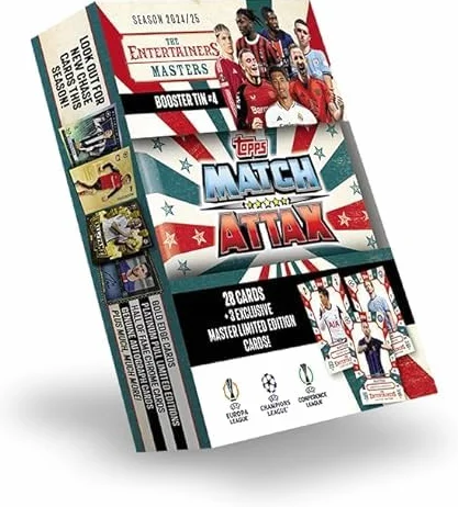 Topps Match Attax 24/25 - Booster Tin - Magicians - zawiera 28 kart Match Attax plus 3 ekskluzywne "Magician" LE's - Phil Foden, Florian Wirtz i Vini Jr!