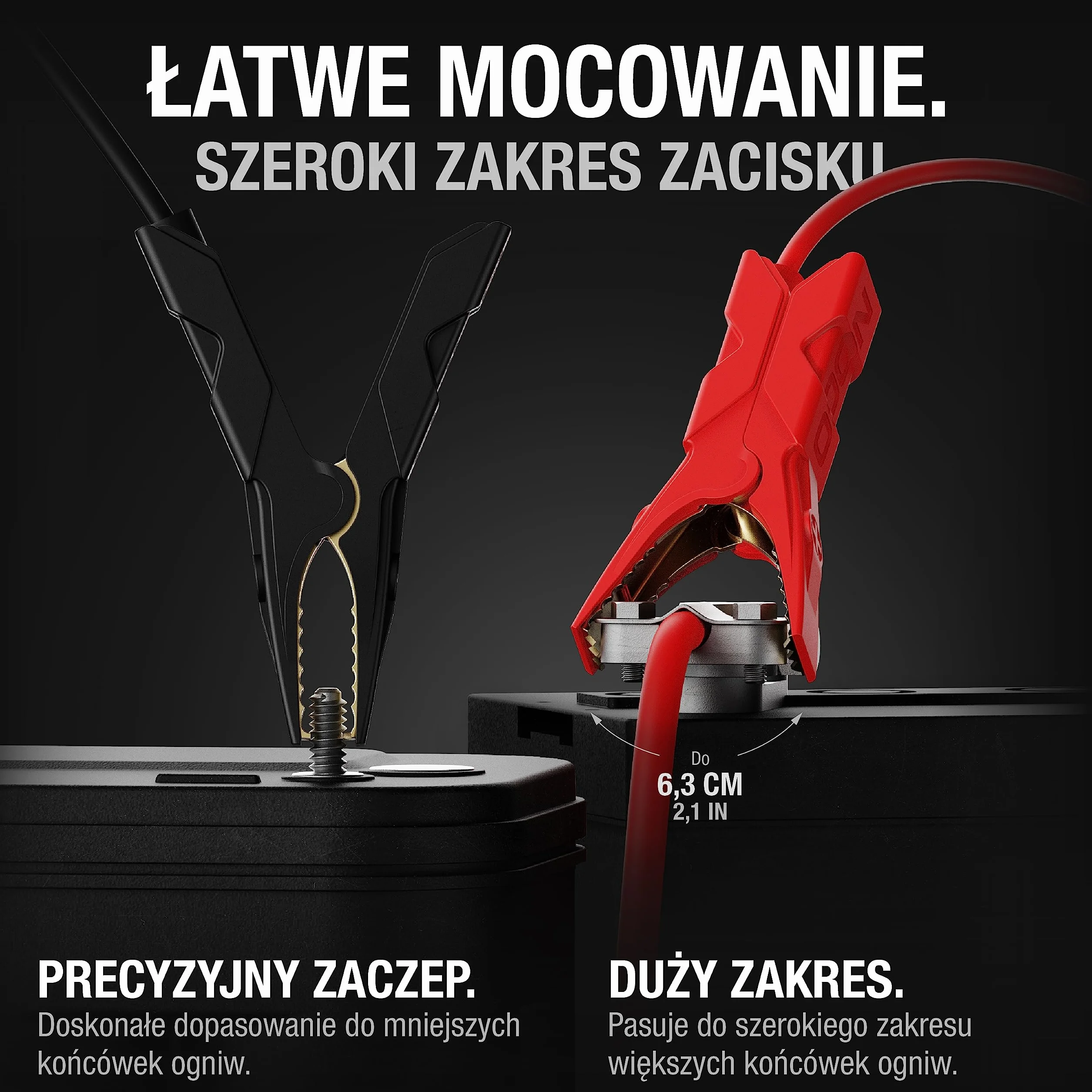 NOCO GBC003 Boost HD Precyzyjne zaciski do akumulatora do urządzeń rozruchowych UltraSafe Lithium Jump Starter: GB20, GB40, GB50, GBX45