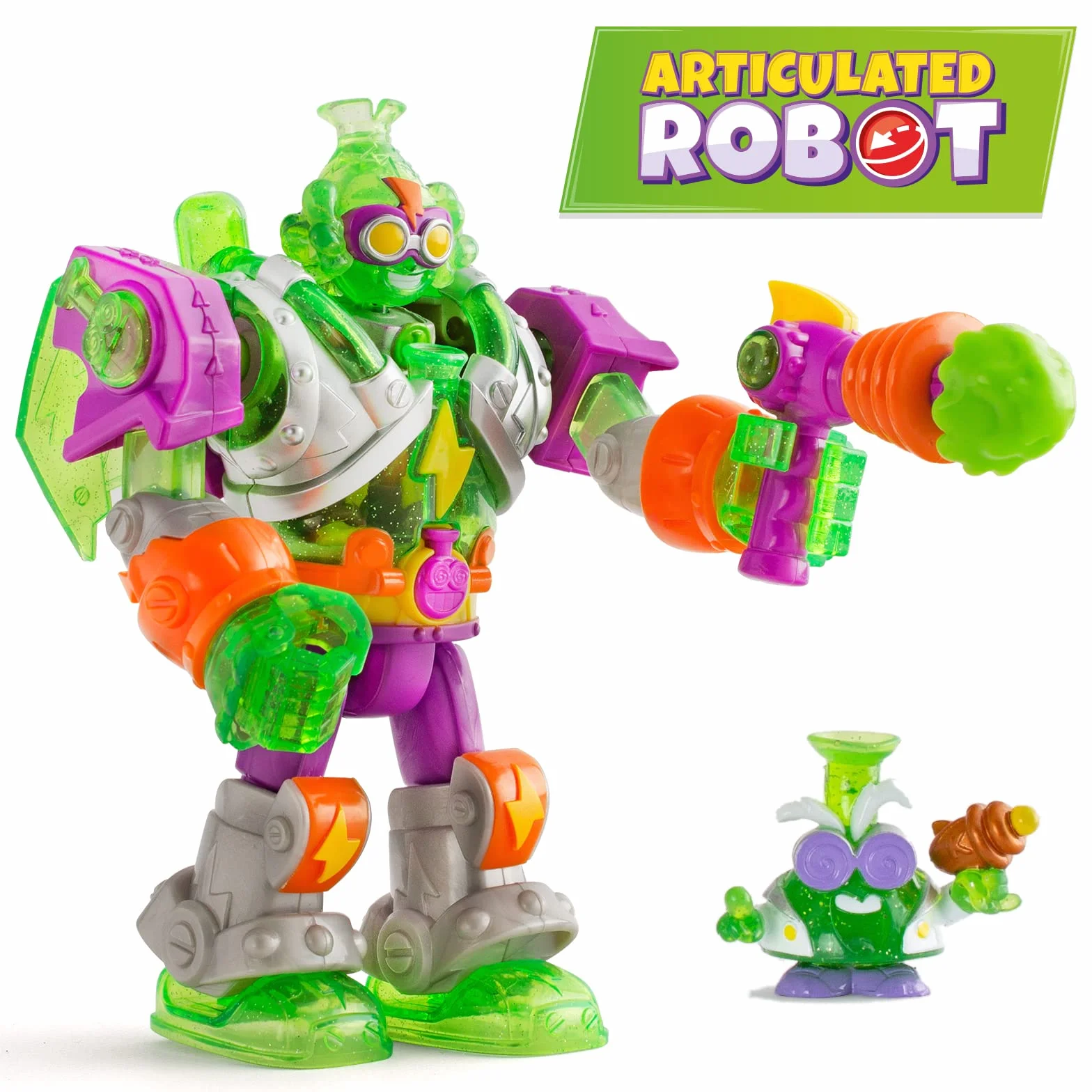 SUPERTHINGS Superbot Mega-K – Przegubowy robot z akcesoriami do walki, 1 ekskluzywny Kazoom Kid i 1 ekskluzywny SuperThing.