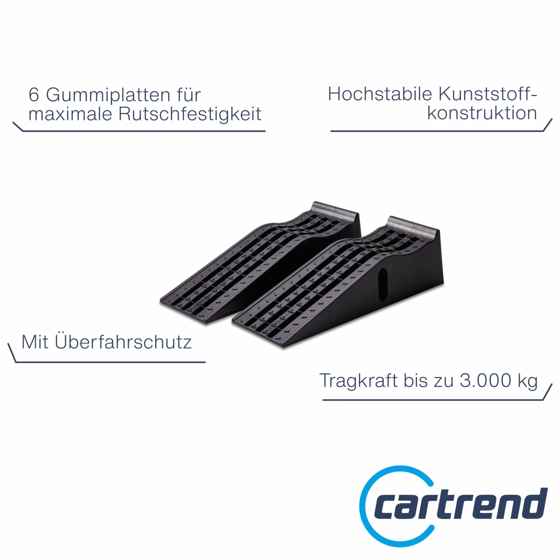 Cartrend Zestaw ramp najazdowych 3 tony 235 mm tworzywo sztuczne 2 sztuki