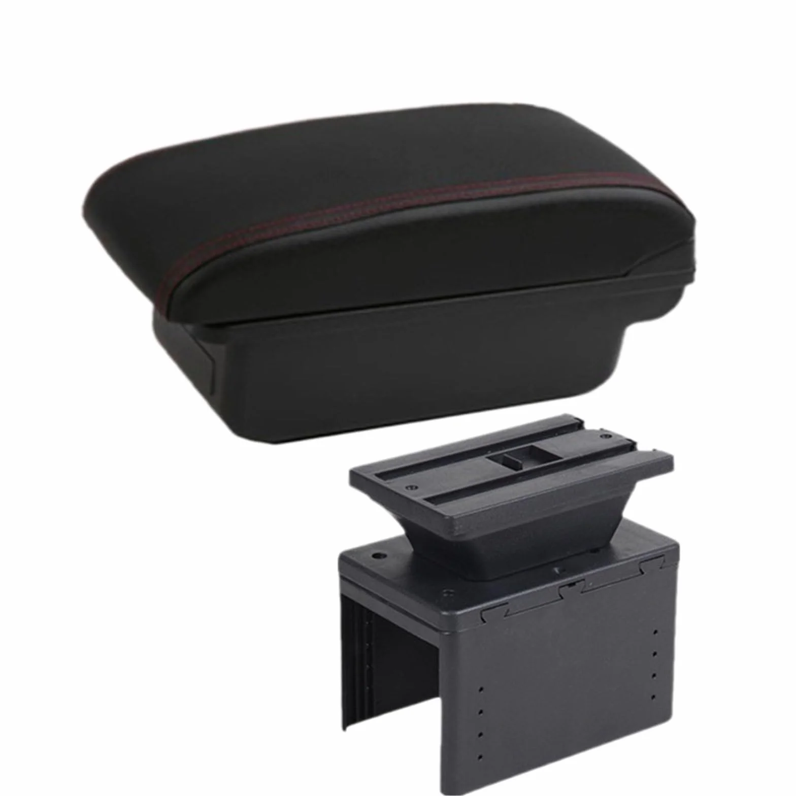 Armsteun Richter Bush Uniwersalny podłokietnik samochodowy Uniwersalny model podłokietnika Akcesoria samochodowe Schowek Części do modernizacji(A1 Black red NO USB)