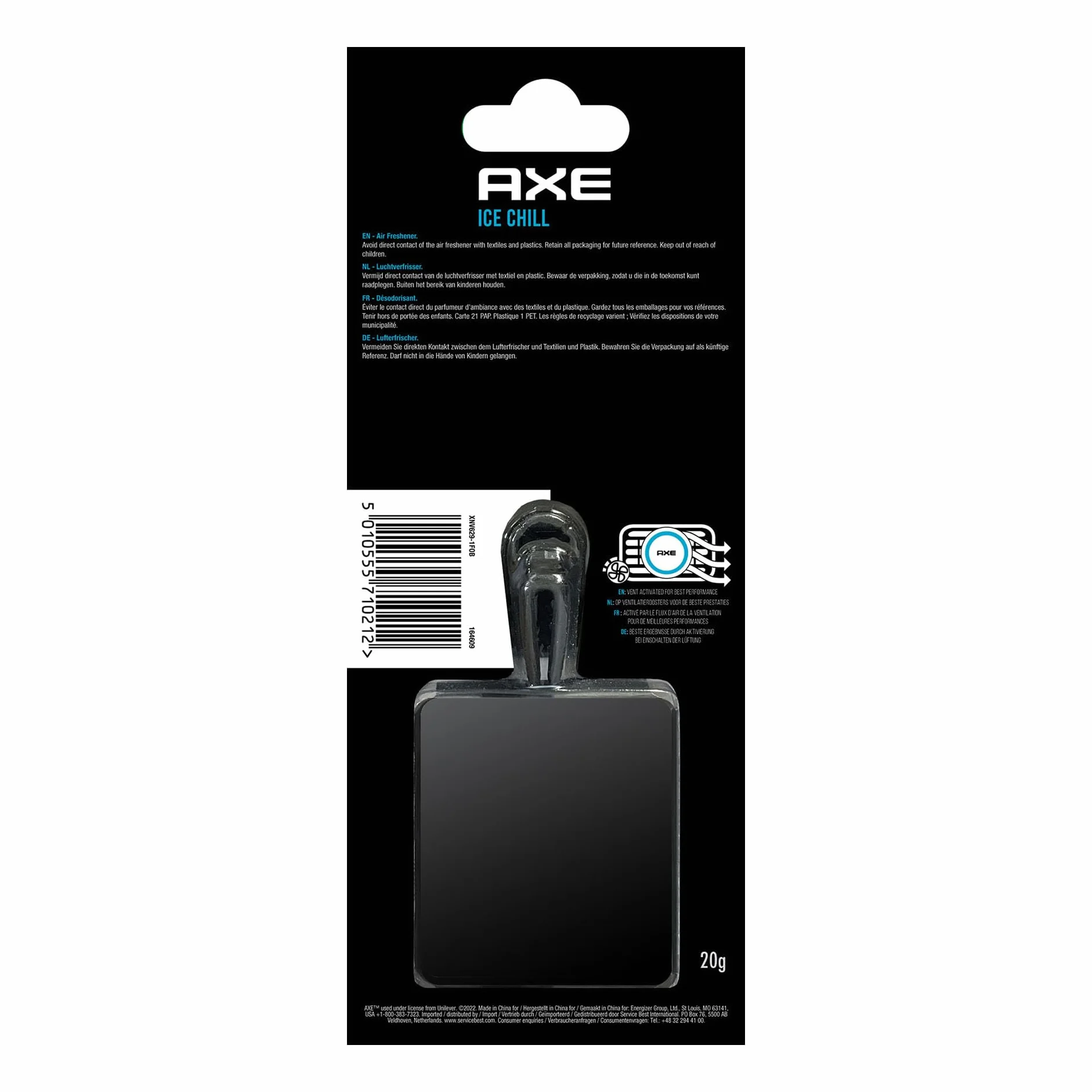 Axe Lufterfrischer Mini Vent odświeżacz powietrza Ice Chill niebieski
