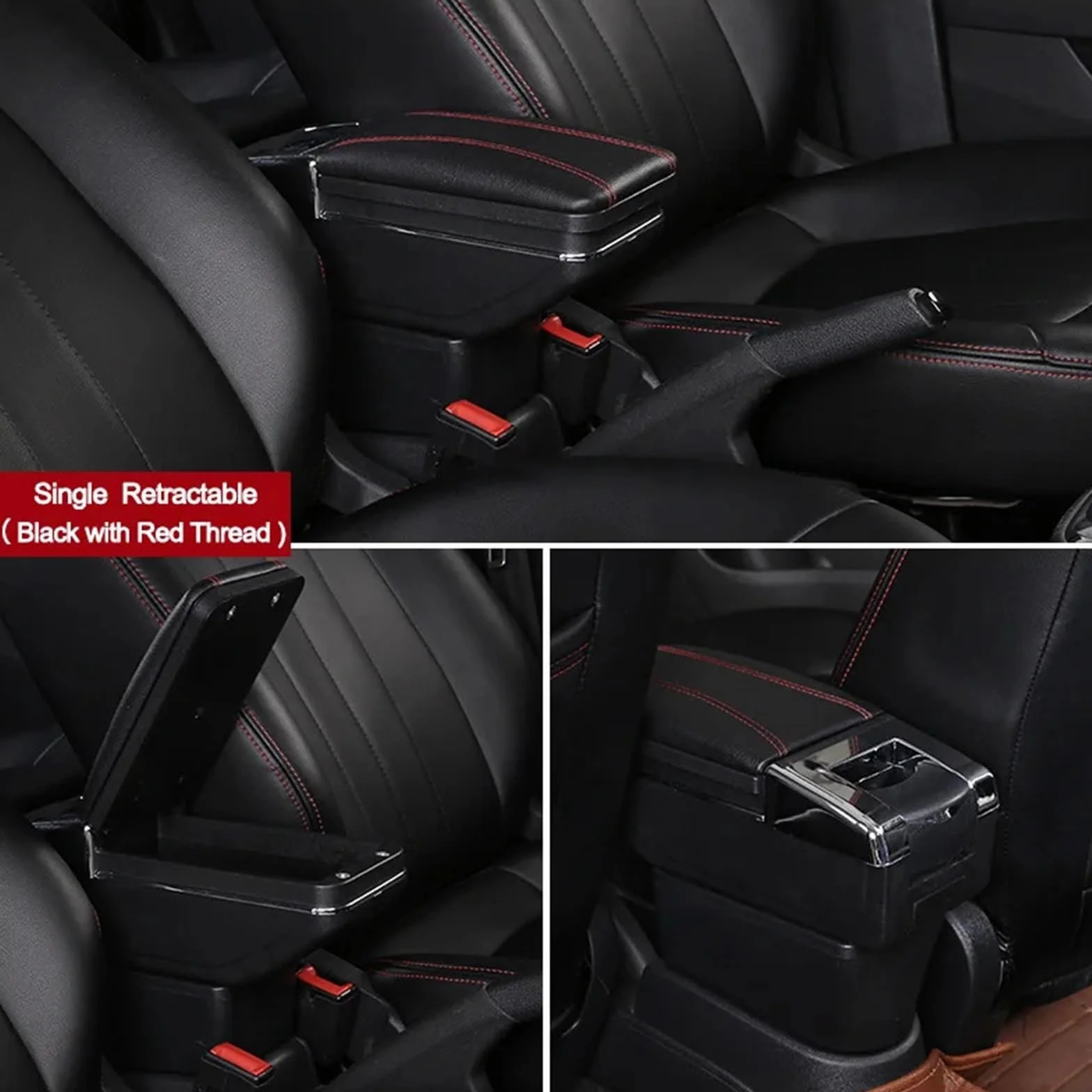 pokrowiec na podłokietnik Ochrona Podłokietnika Pasuje do Suzuki Pasuje do Swift Konsola środkowa Podłokietnik Skrzynka PU Skóra Auto Konsola środkowa(A2 CF 7USB-BK line)