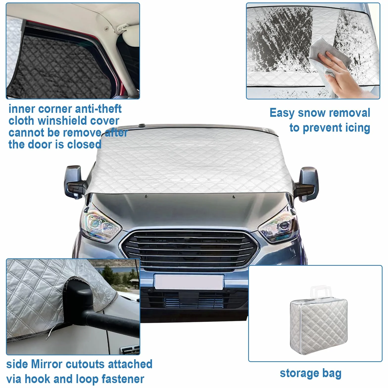 Osłona przedniej szyby do Ford Transit Van MK7 2006-2013 wodoodporna termiczna ochrona przed śniegiem i lodem ochrona przed kurzem ochrona przeciwsłoneczna