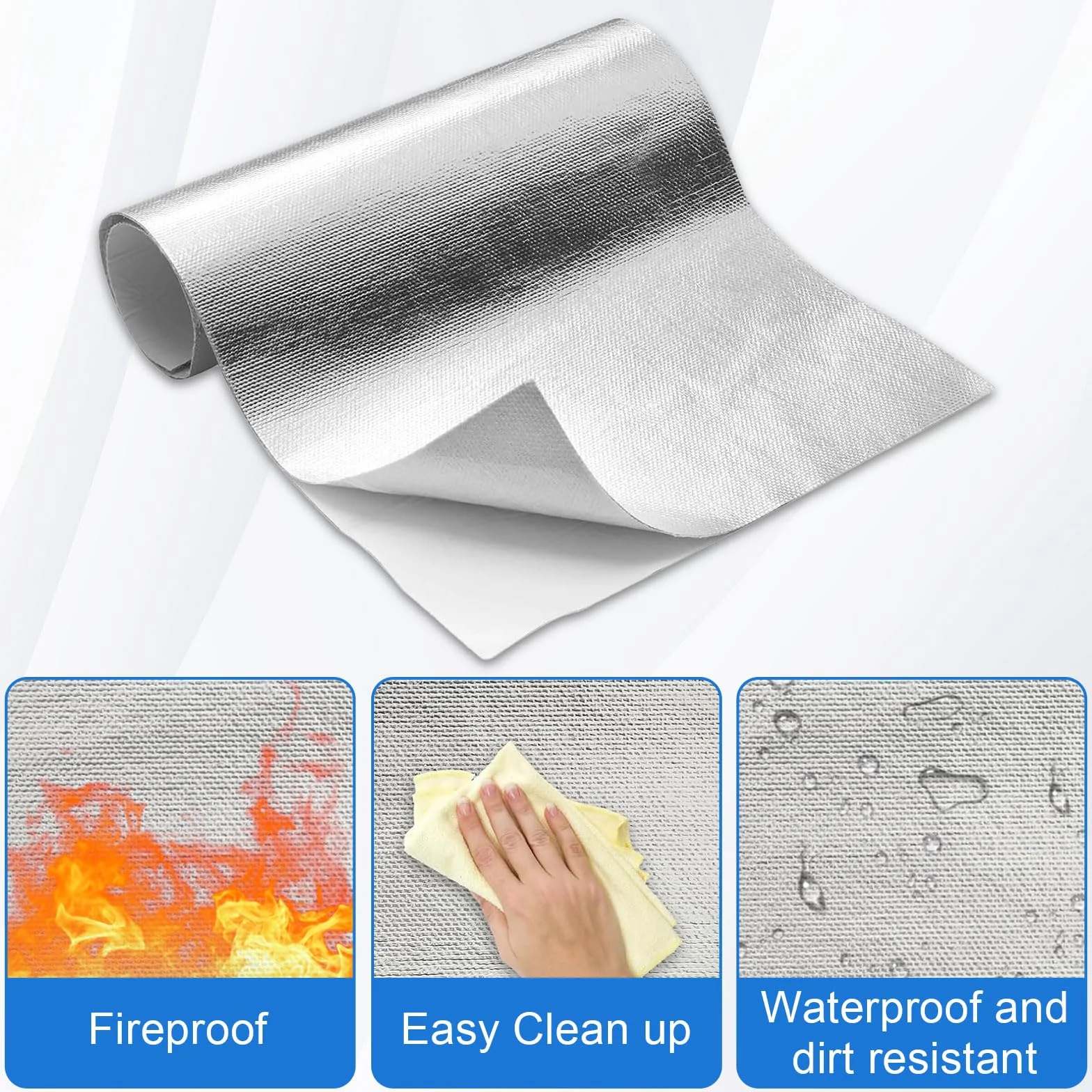 Aluminiowa mata chroniąca przed wysoką temperaturą 60 x 280 cm samoprzylepna osłona termiczna