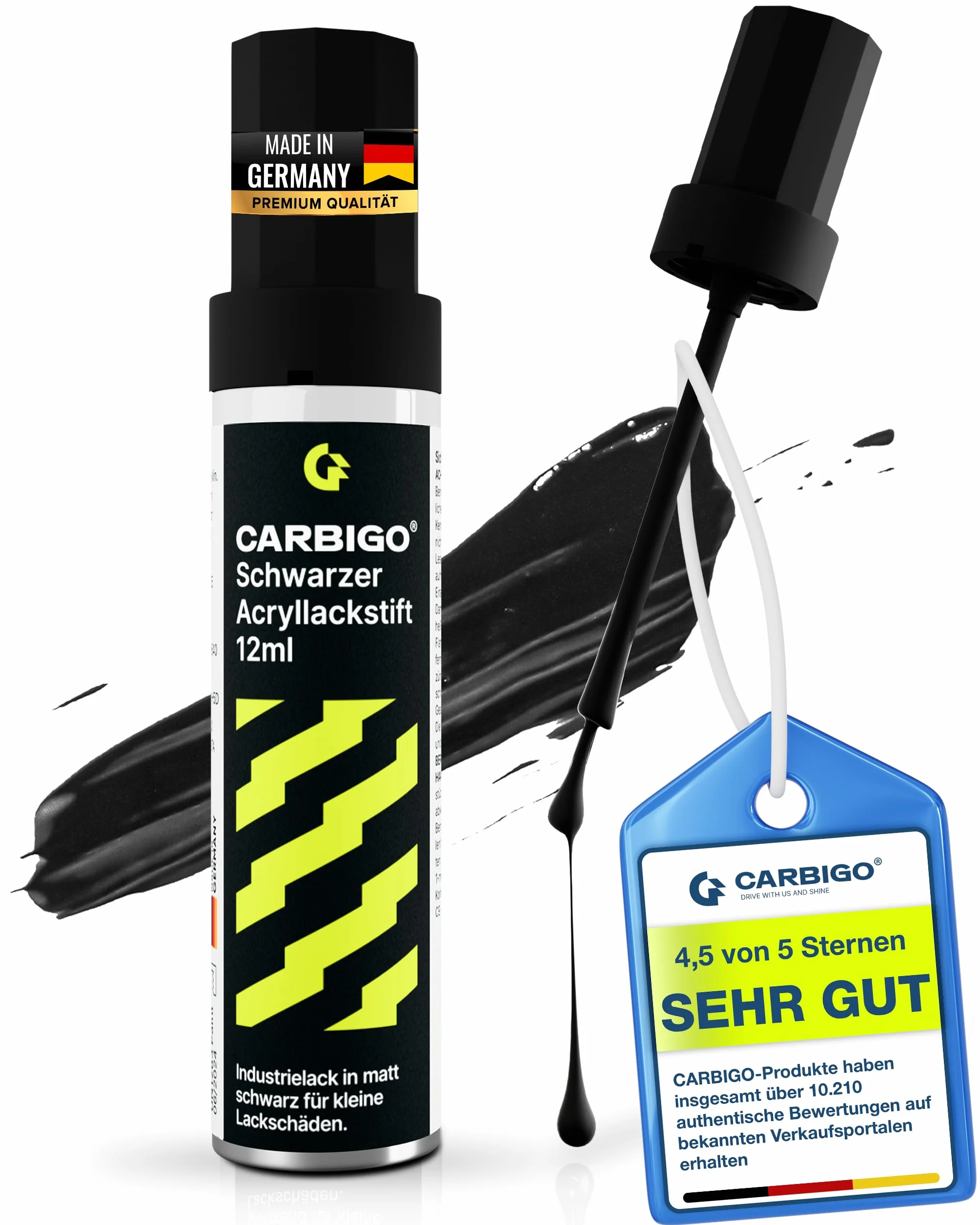 Carbigo Pisak do lakieru samochodowego czarny matowy 12 ml RAL