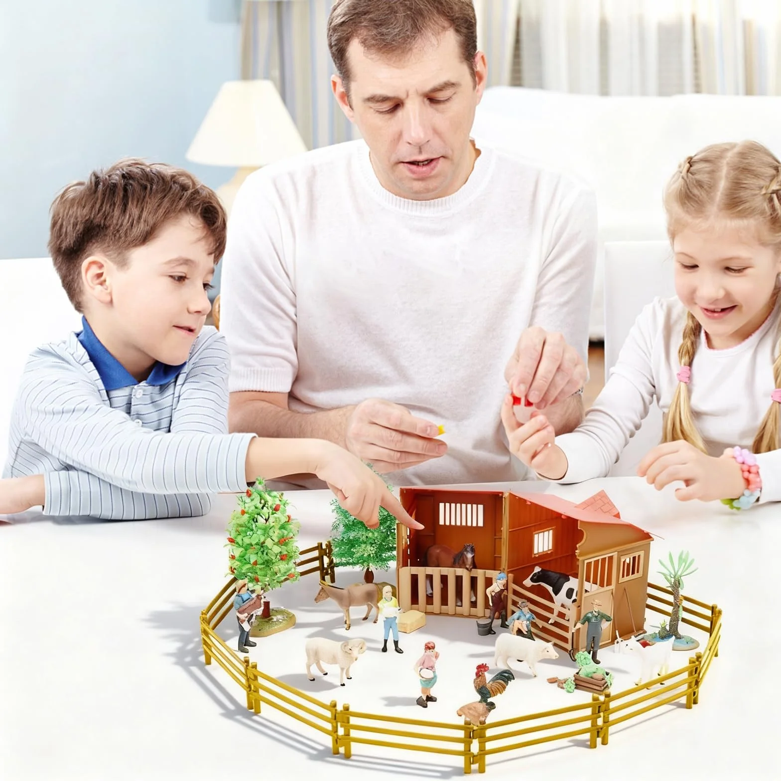 80 sztuk miniaturowych ogrodzeń do scen rolnych, ogrodzenia koni, zabawki, ogrodzenia, akcesoria do ogrodzenia dla rodziców i dzieci, interaktywna zabawa, zestaw "zrób to sam", prezent