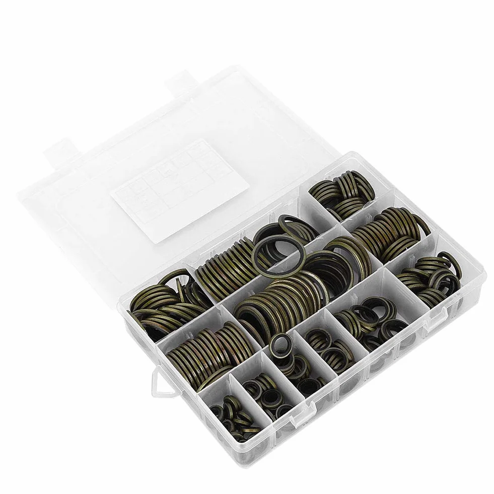 Uszczelka Korka Spustowego 240 Sztuk 6-30mm Metalowa Guma Zestaw Uszczelek