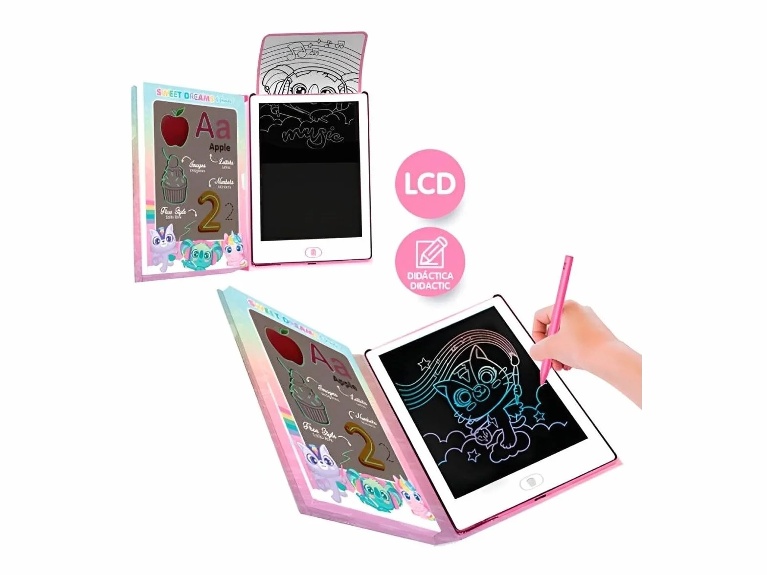 Kids Licensing - Tablet LCD do kolorowania Sweet Dreams, cyfrowa tablica do rysowania dzieci, edukacyjna i kreatywna zabawka dla dziewczynek