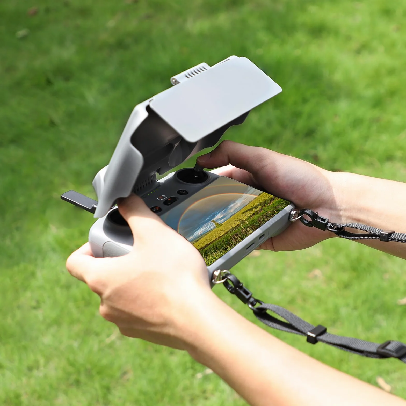 ZJRXM Osłona przeciwsłoneczna Mini 4 Pro/Mini 5 Pro RC 2, 2 w 1, ochrona przed słońcem do DJI Air 3 RC 2, pilot zdalnego sterowania, ochrona ekranu RC, osłona ekranu do DJI RC 2