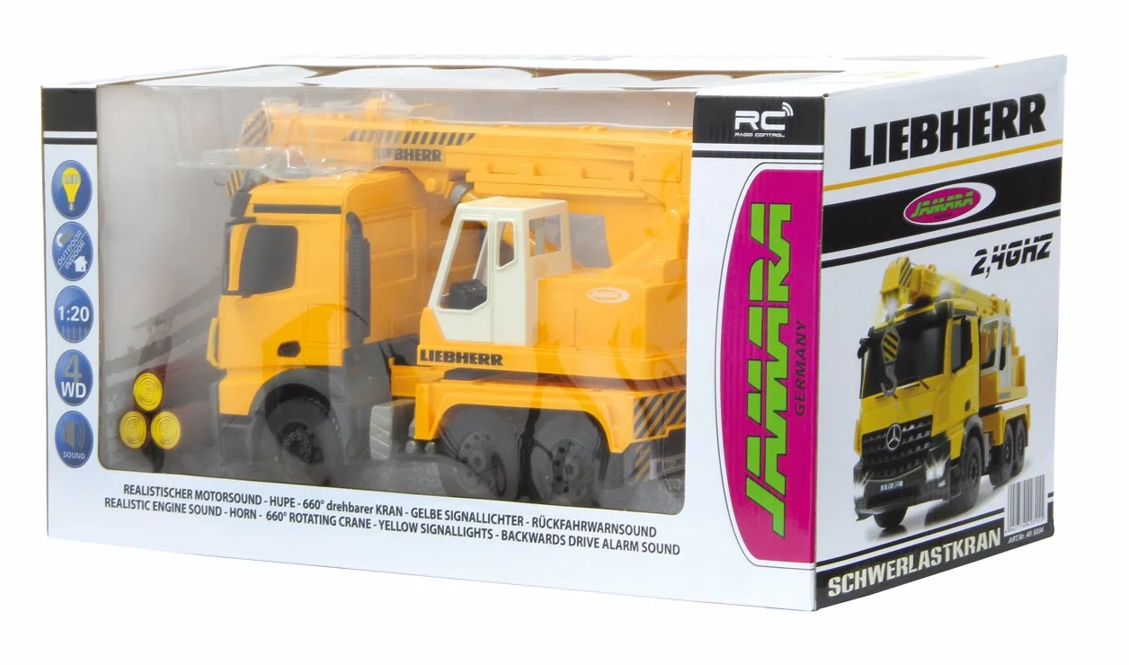 Jamara - 405034 - Żuraw olbrzymy - Mercedes Liebherr - 2,4 GHz - Skala 1/20 - Żółty