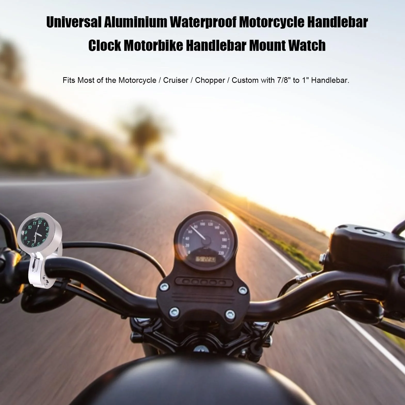 Keenso Zegarek motocyklowy, wodoszczelny, wysokiej jakości aluminium, do większości motocykli