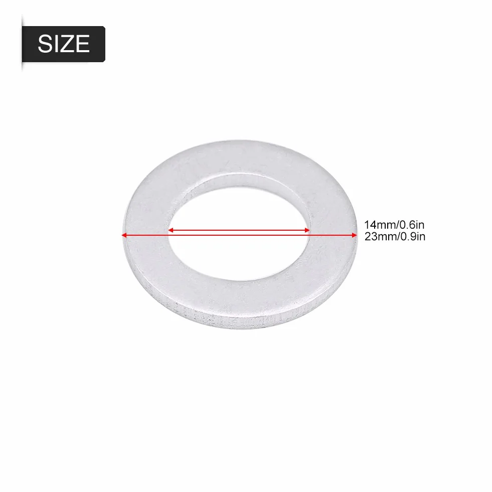 Uszczelki korka spustowego, auto 14 mm 10 sztuk Korek spustowy Podkładki dociskowe zgniatane Uszczelki 94109-14000 aluminium srebrne