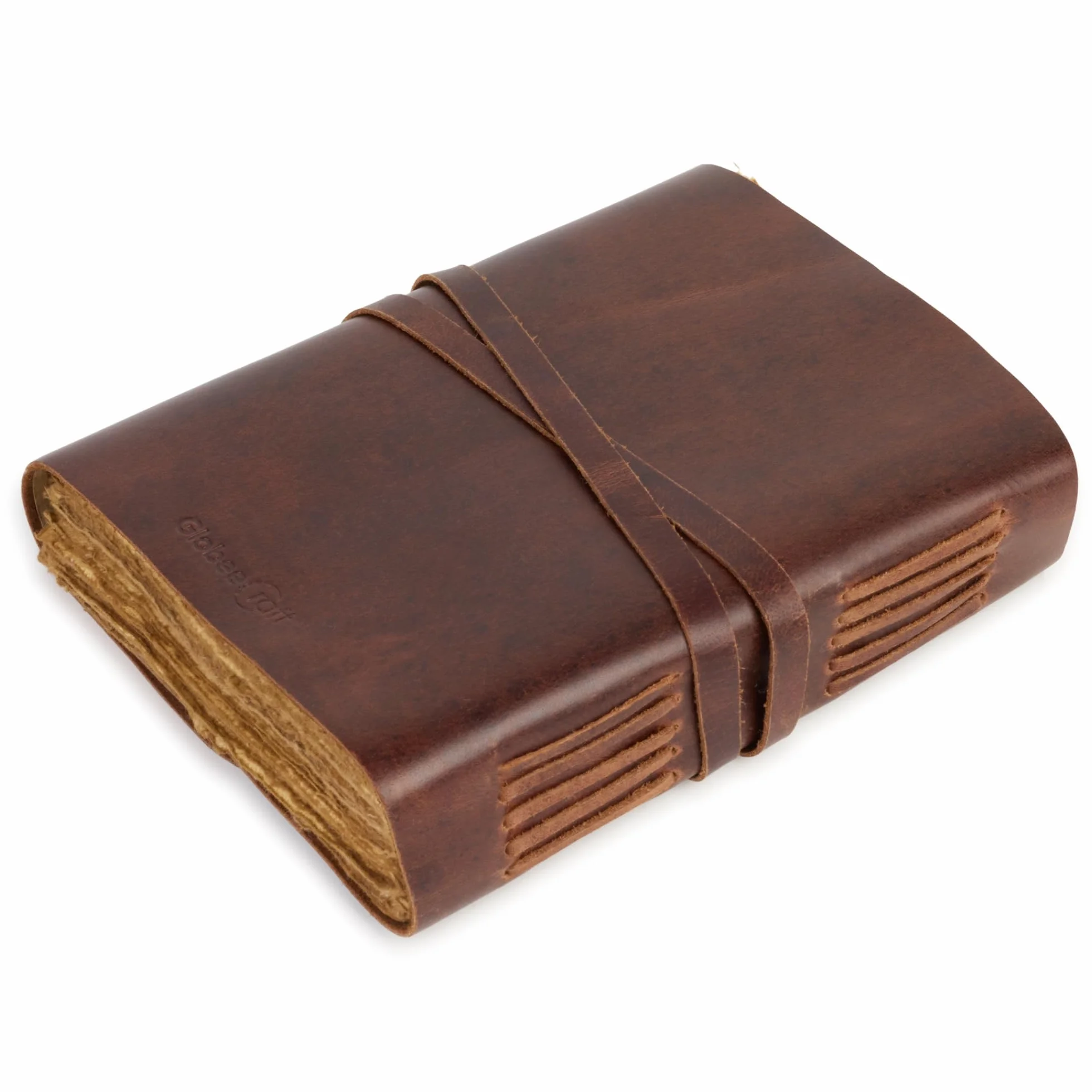 Vintage skórzany notatnik z bawełnianym papierem, ręcznie robiony - idealny jako notatnik podróżny lub pamiętnik vintage do pisania, notatnik premium - 21 x 16 cm