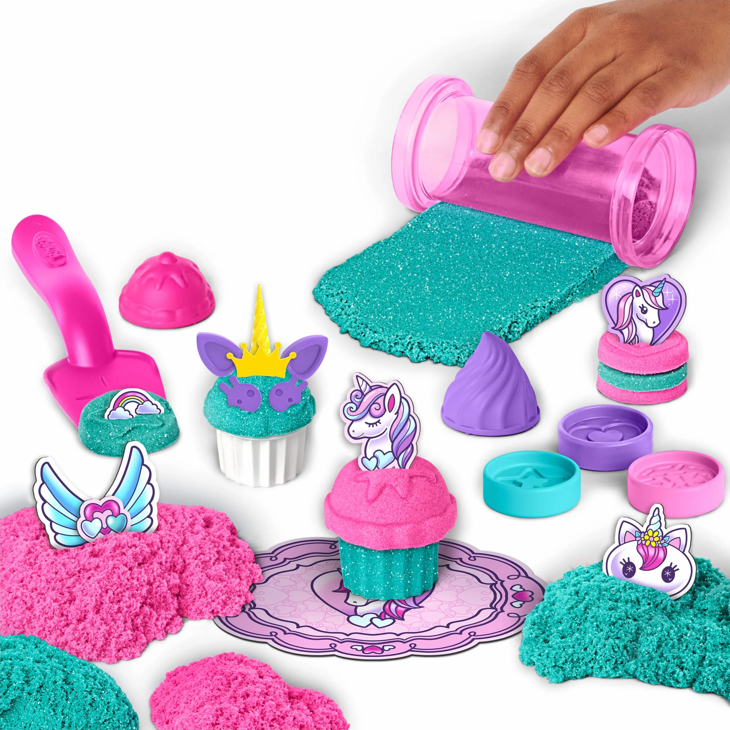 Kinetic Sand Zestaw do pieczenia jednorożca – z akcesoriami 454 g do kreatywnego odgrywania ról, od 3 lat