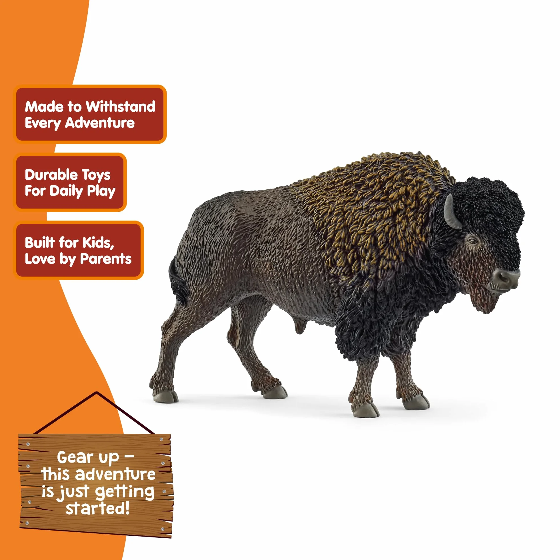 schleich WILD LIFE | Bizon 14879 | realistyczna figurka zwierzęcia | zabawka edukacyjna i do zoo | idealny prezent dla chłopców i dziewczynek | dekoracja na urodziny | od 3 lat | 13 x 4 x 8 cm