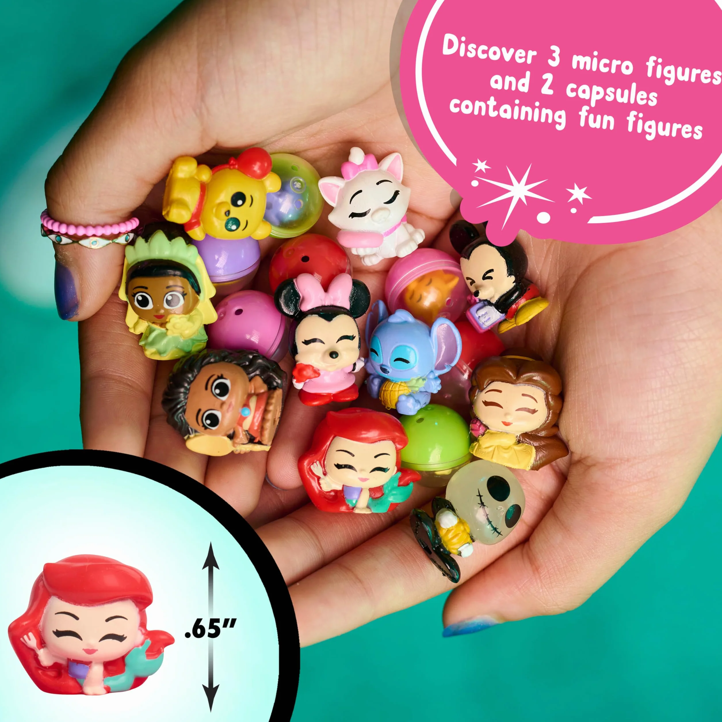 Just Play Disney Doorables Squish'Alots Whatcha Gotcha Machines, 6 niespodzianek w środku, figurki kolekcjonerskie, zabawki dla dzieci od 5 lat