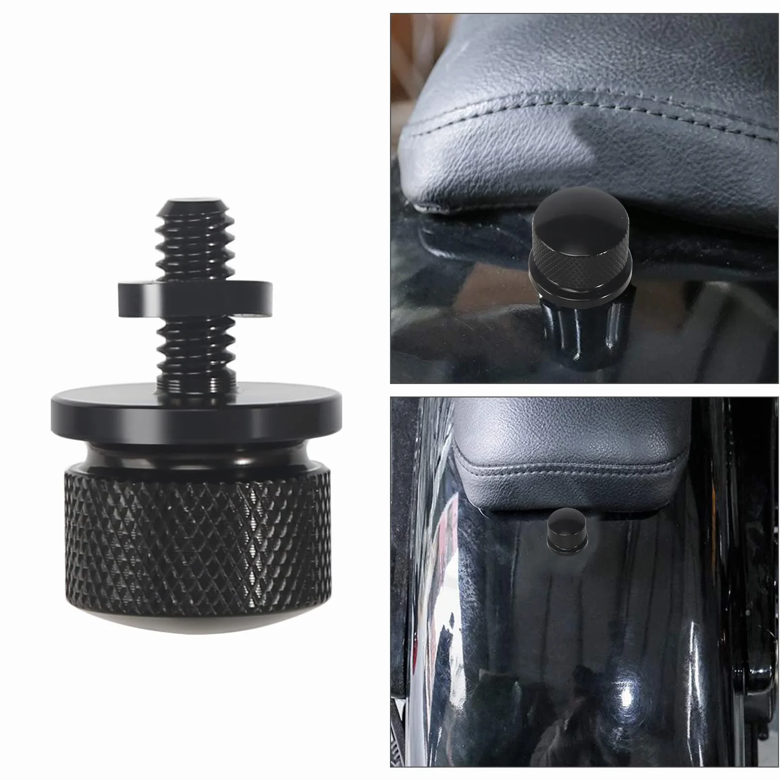Śruba do Siedzenia Motocykla Aluminiowa Chromowana Czarna z Klipsami C 2 Sztuki Mocowanie Siodełka