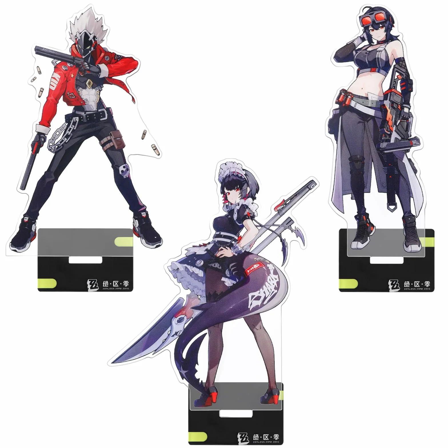 UTIEHD Zenless Zone Zero Character Standees 3-pak: kolekcjonerska akrylowa ekspozycja z udziałem Grace Howard, Billy i Ellen Joe, M