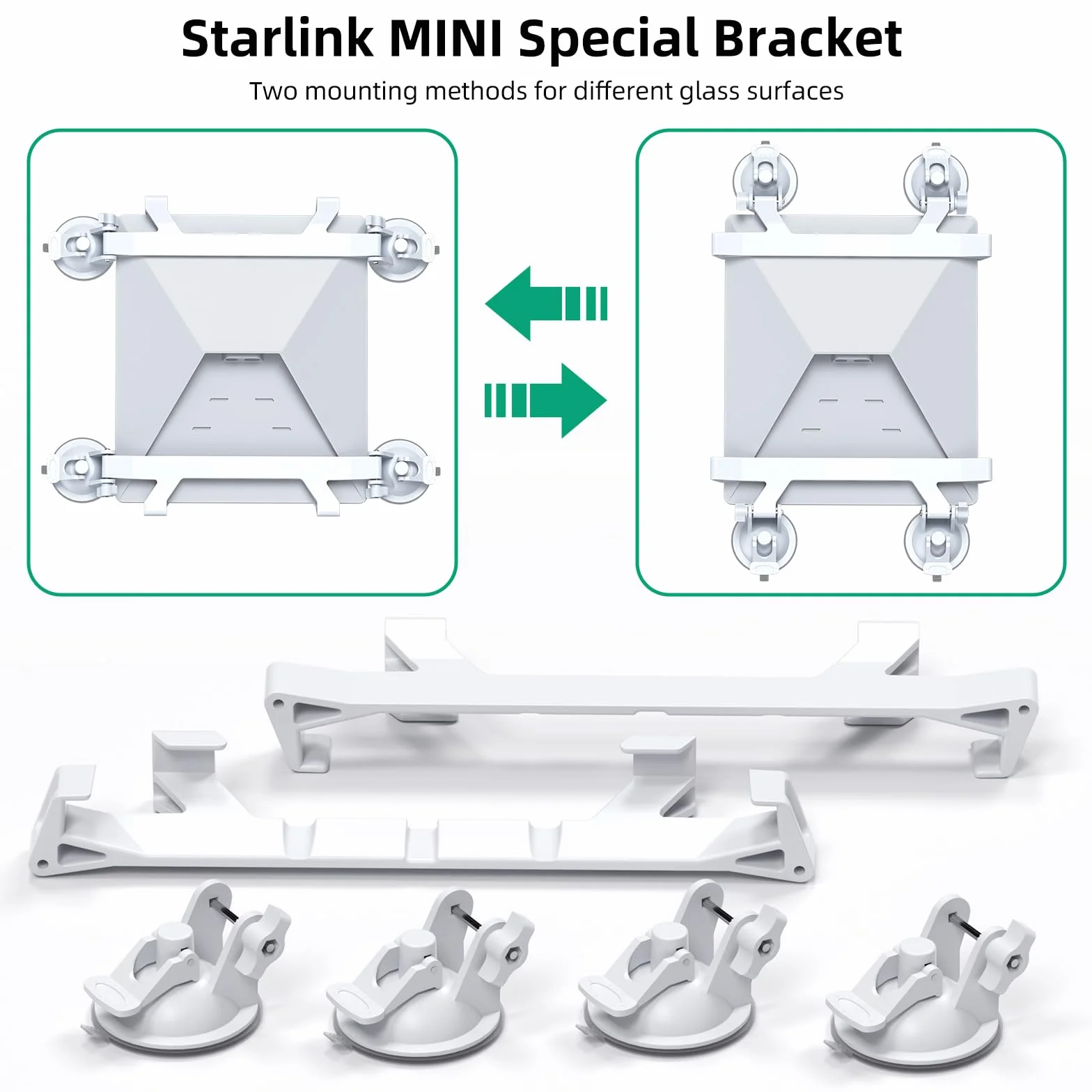Starlink Mini uchwyt z regulowaną konstrukcją i mocnymi przyssawkami do okien samochodowych
