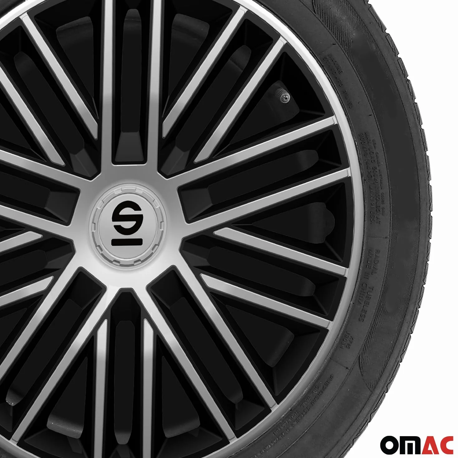 SPARCO SPC1585SVBK Zestaw Kołpak srebrny czarny